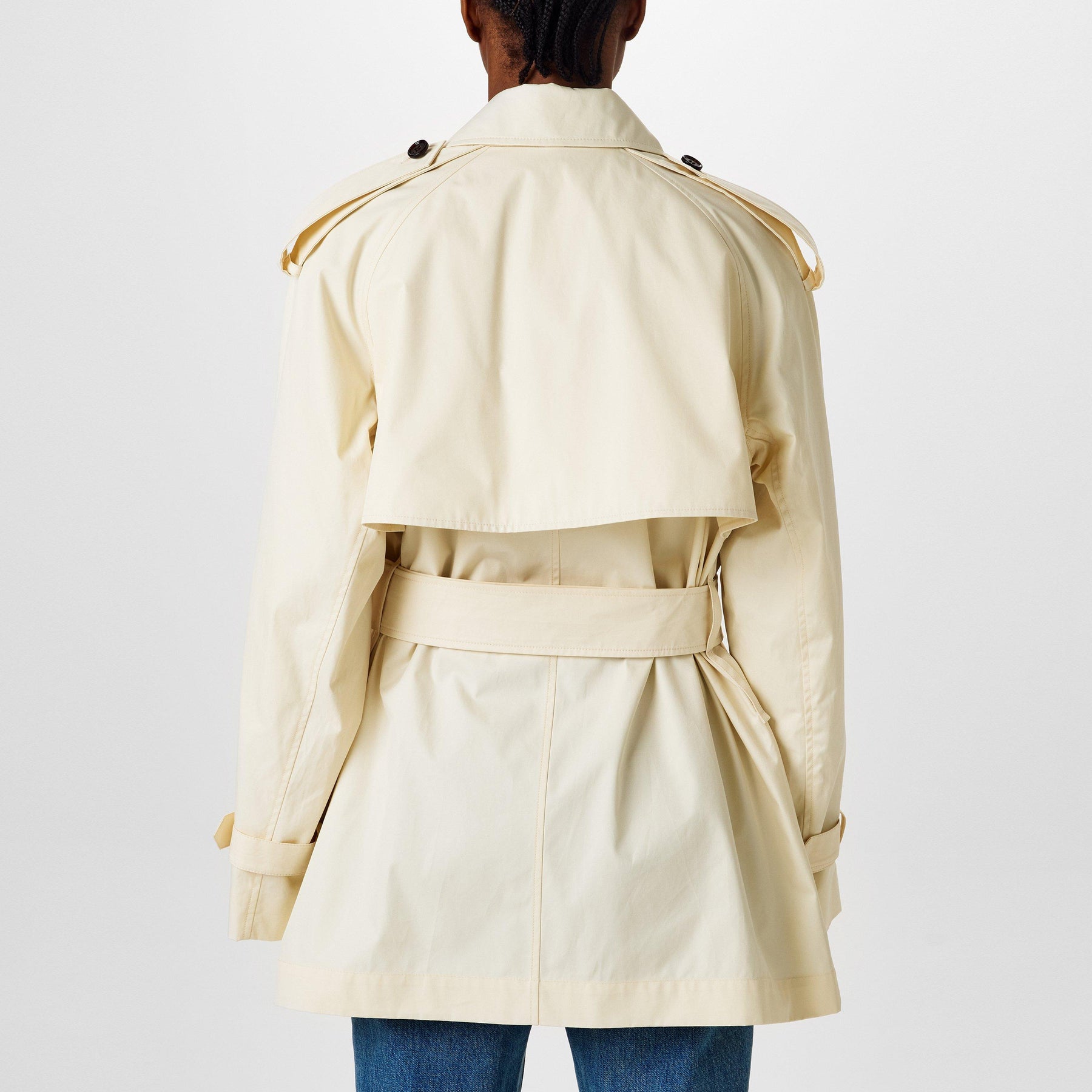 Short Gabardine Trench Coat