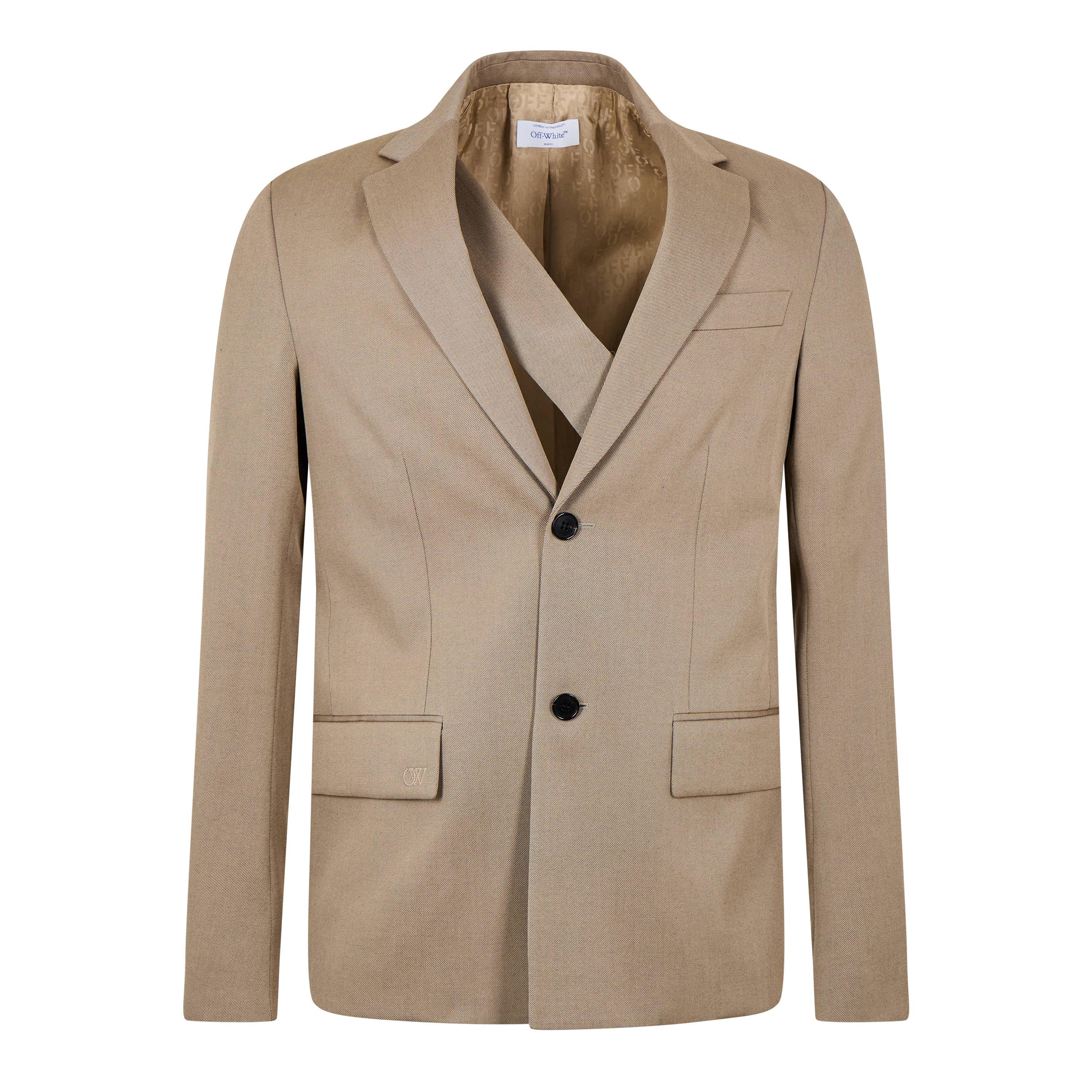 - Embroidered Wool Long Sleeve Blazer