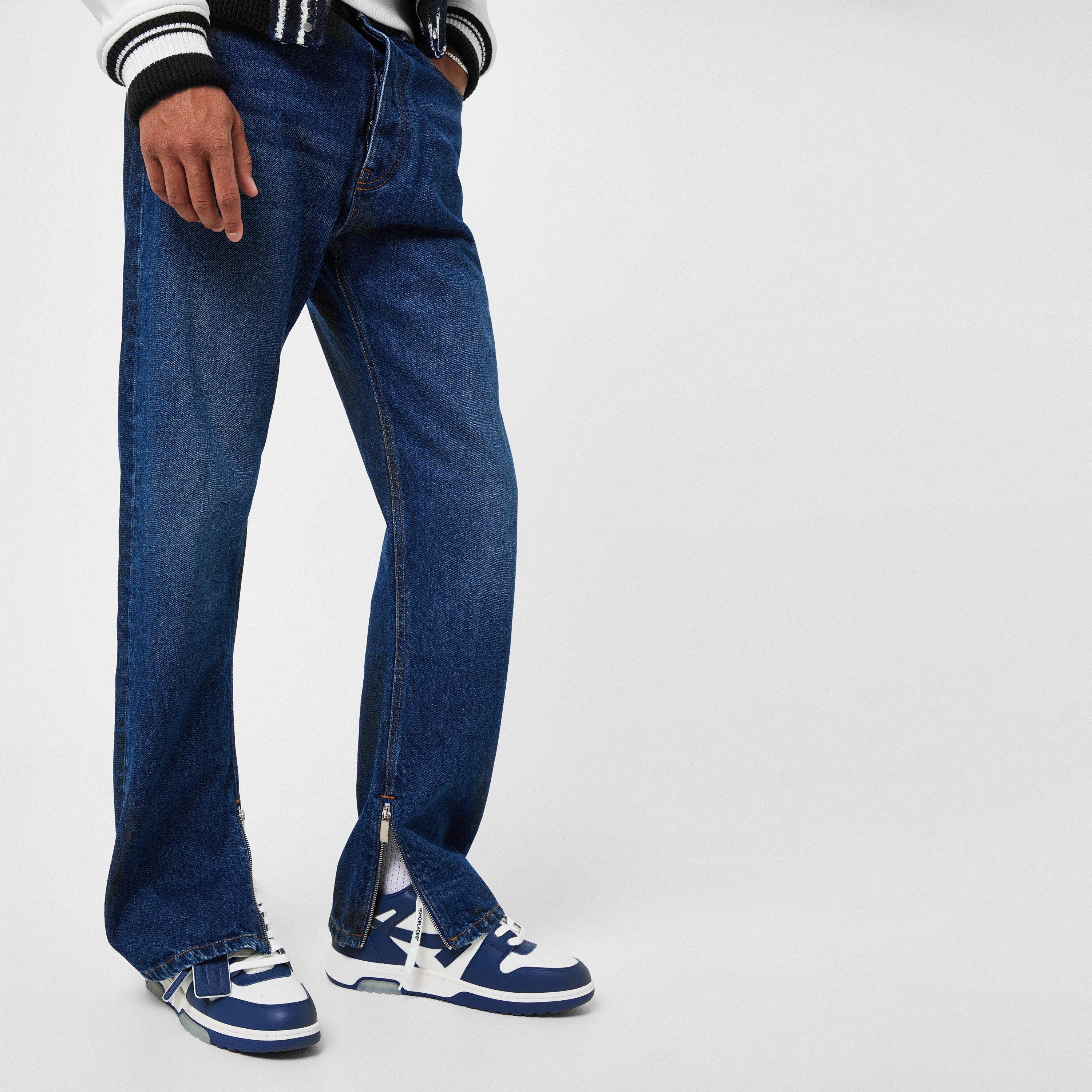 Zip Skate Mid Rise Straight Leg Jeans