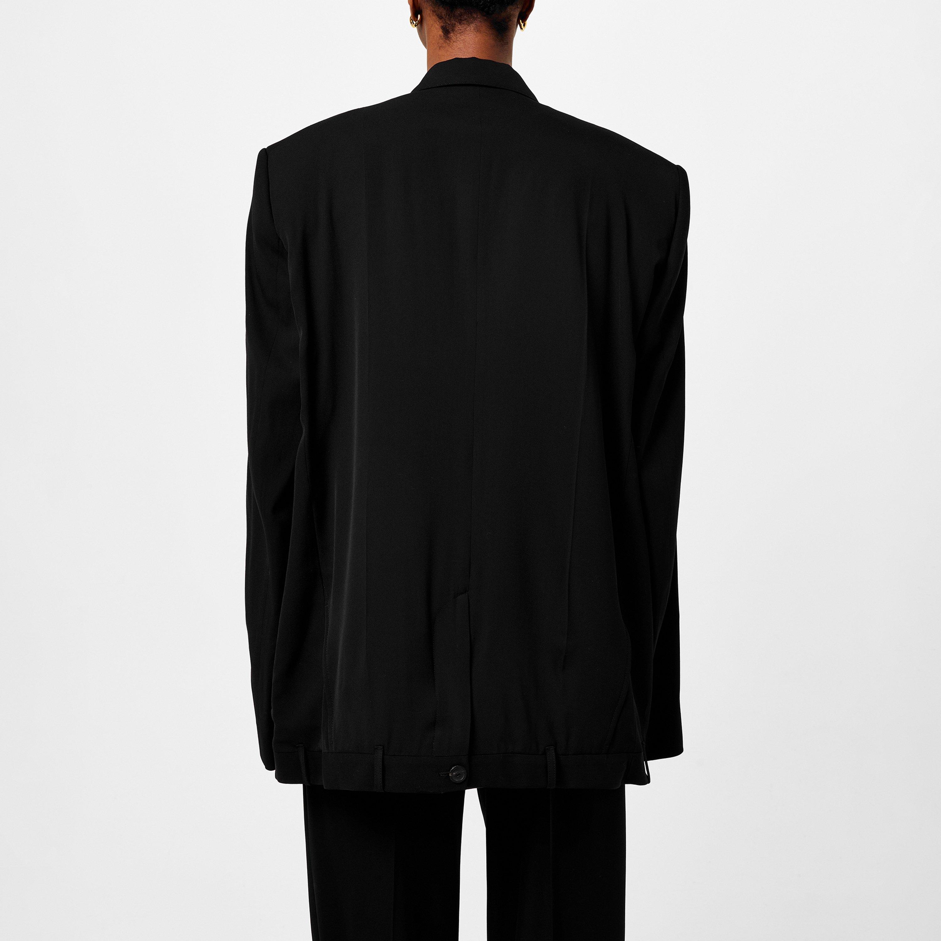 Double Breasted Wool Long Sleeve Blazer