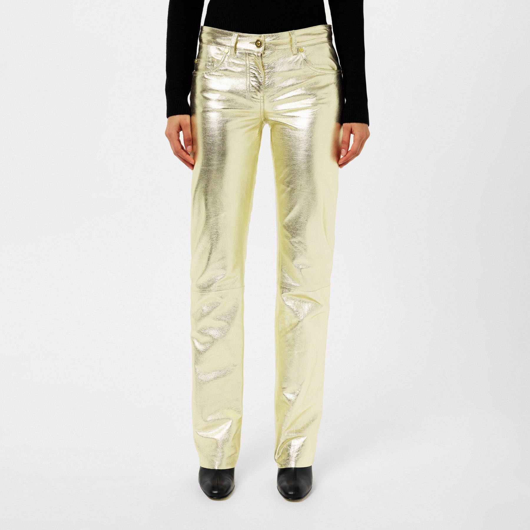 Laminated Leather Trousers