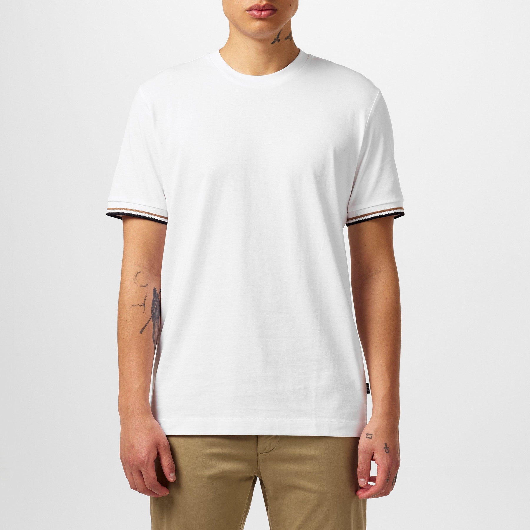 Men's Regular Fit Striped-Trim T-Shirt