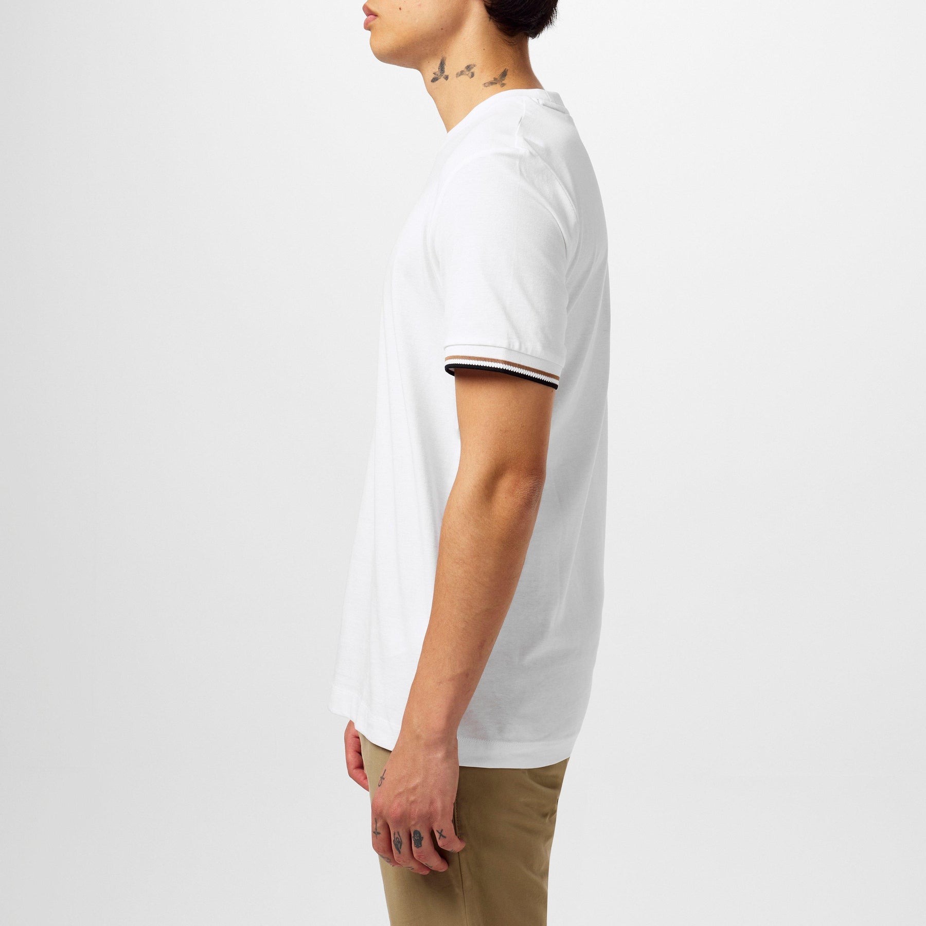 Men's Regular Fit Striped-Trim T-Shirt