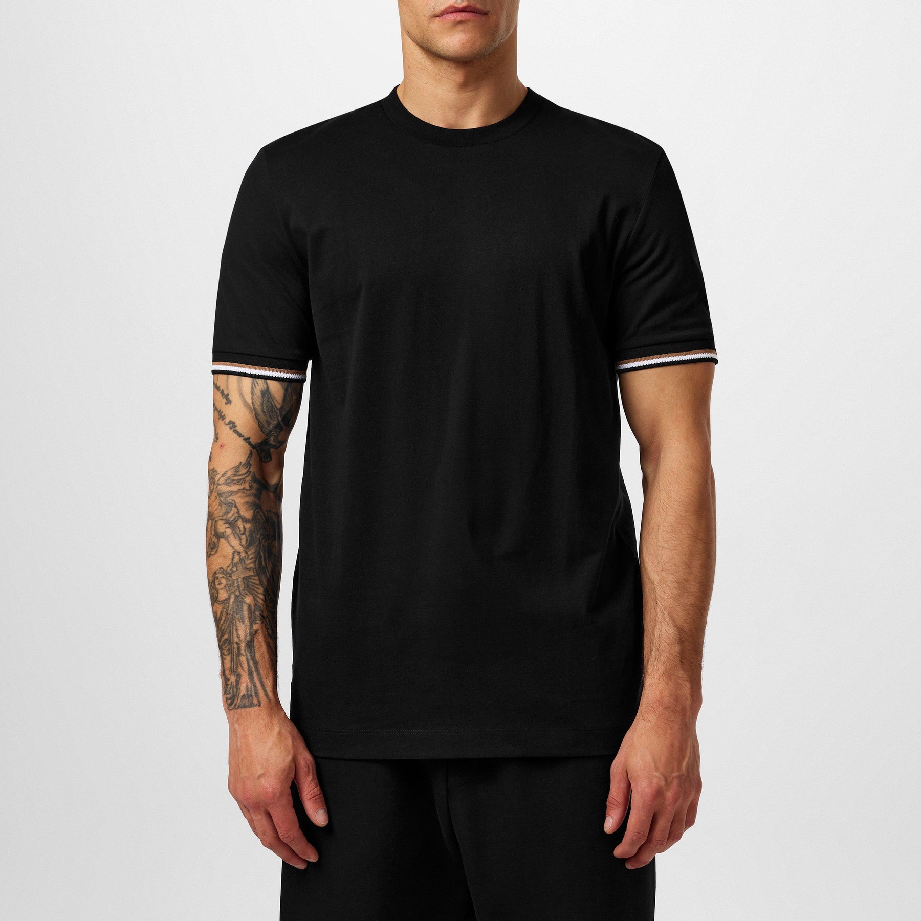 Men's Regular Fit Striped-Trim T-Shirt