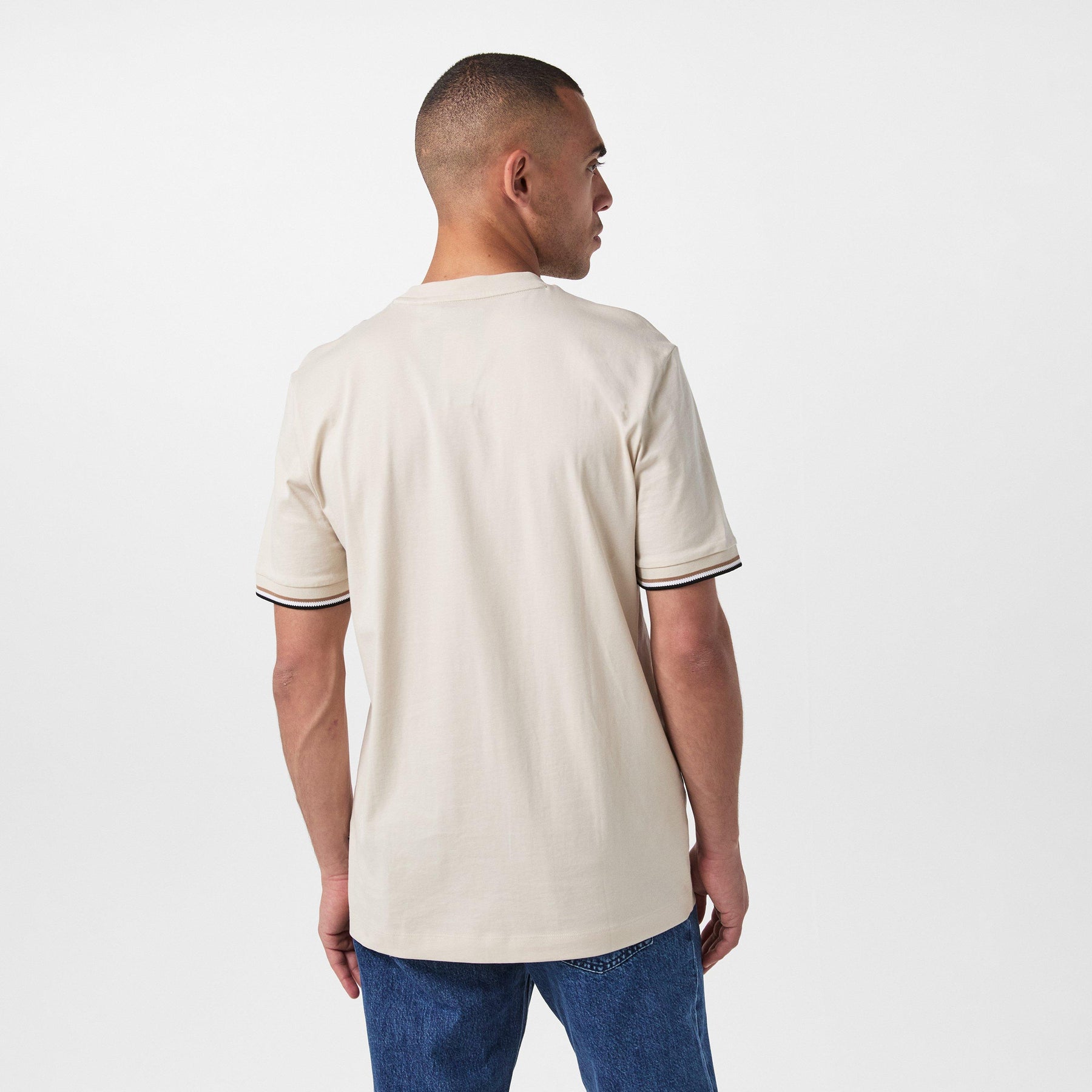 Men's Regular Fit Striped-Trim T-Shirt