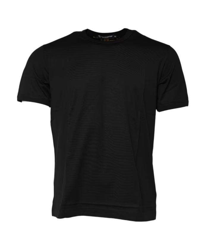 Dolce & Gabbana Black Logo Print Cotton T-shirt