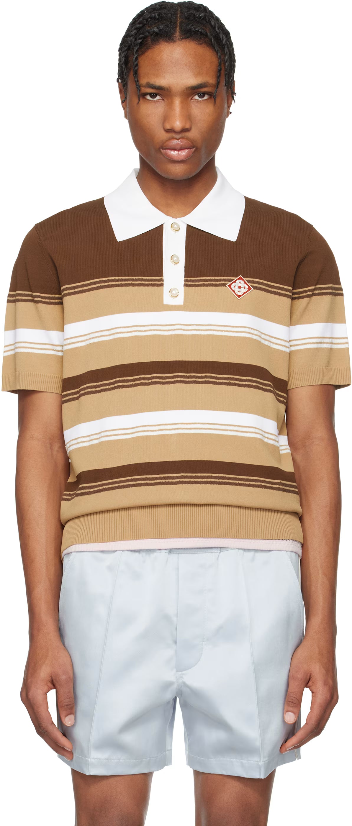 Brown Stripe Polo