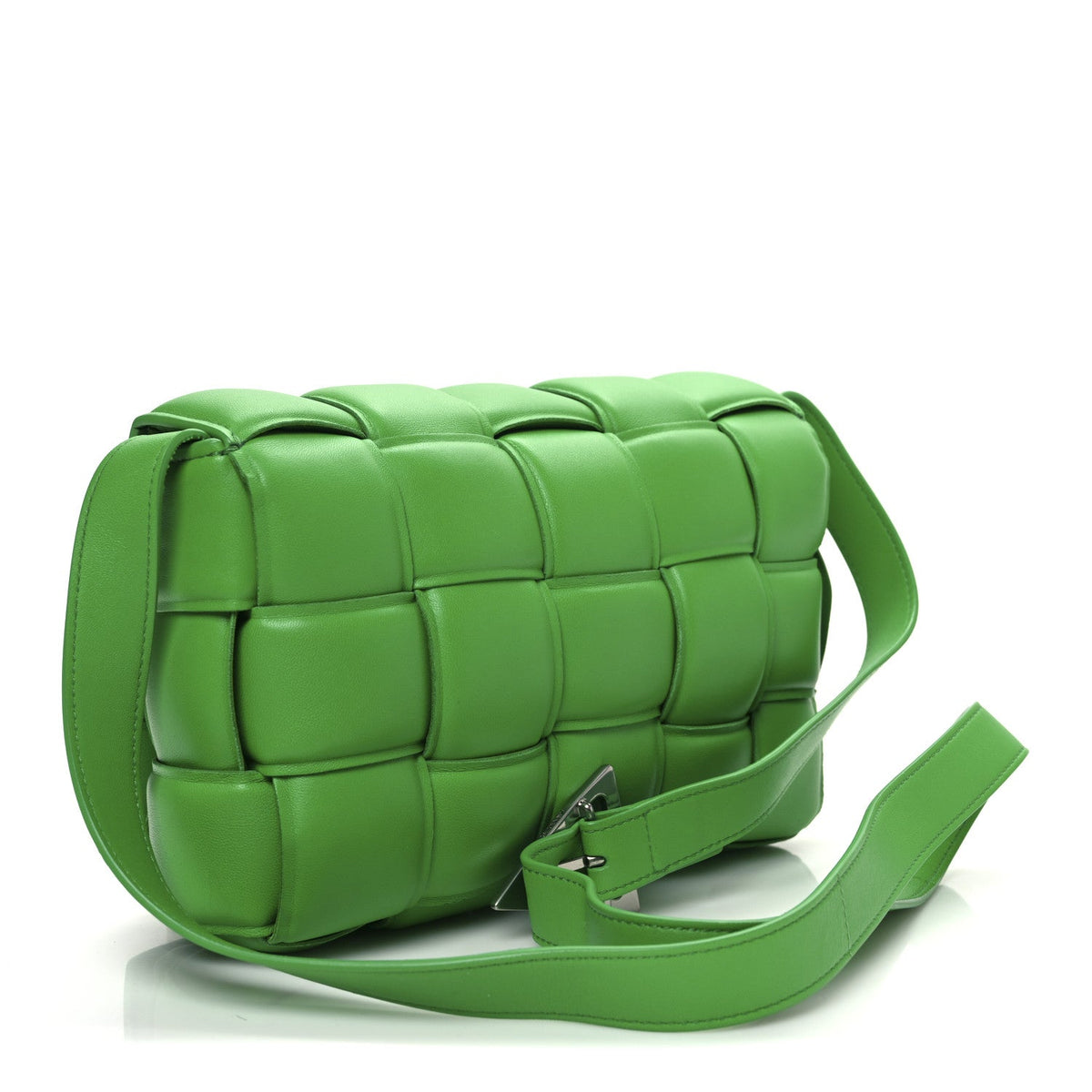 Nappa Maxi Intreccio Padded Cassette Crossbody Bag Parakeet