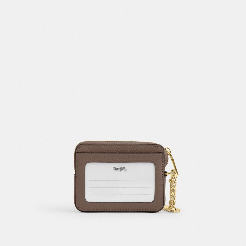 Zip Card Case In Signature Denim