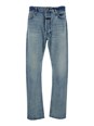 Fear of god Blue Five-Pocket Jeans with Front Logo Patch in Denim Man