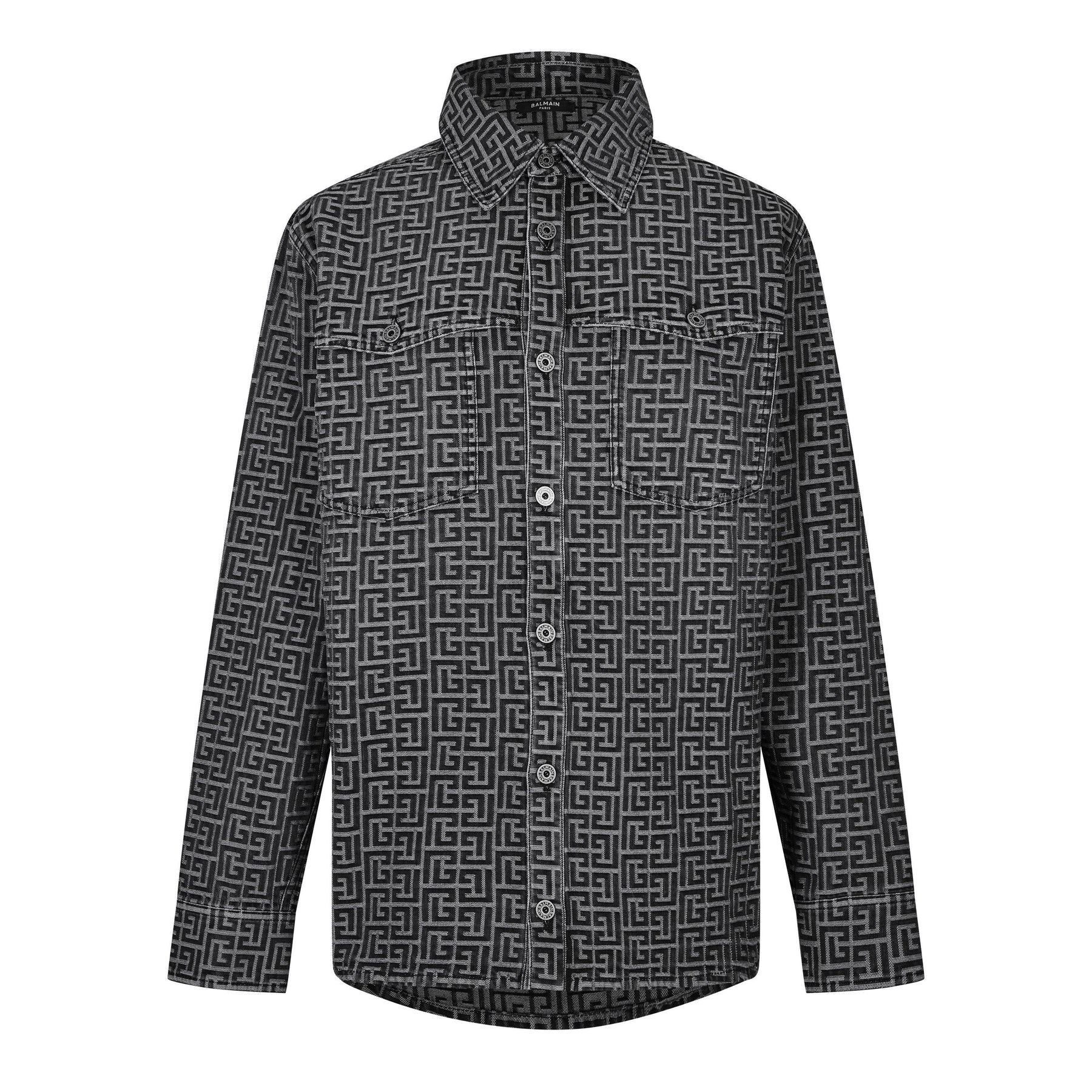 Monogrammed Jacquard Denim Shirt