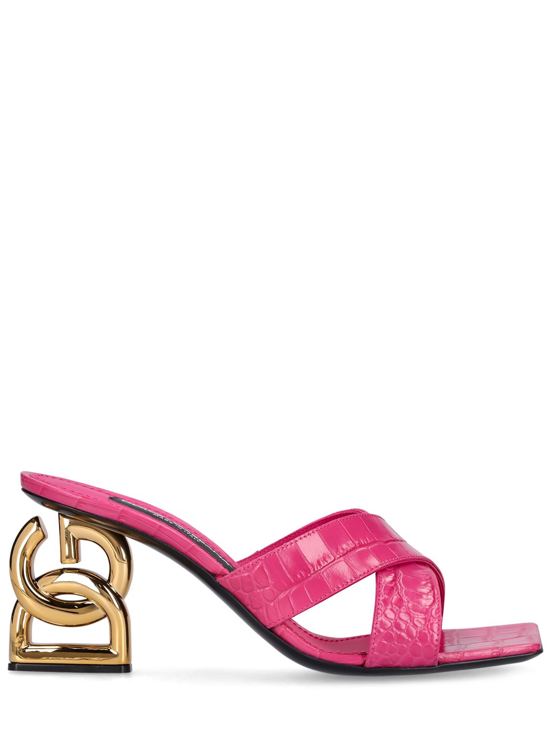 Dolce & Gabbana Dolce&Gabbana 75mm Patent croc embossed leather mules - Size: UK 2 Heels | Shop From The Mirage
