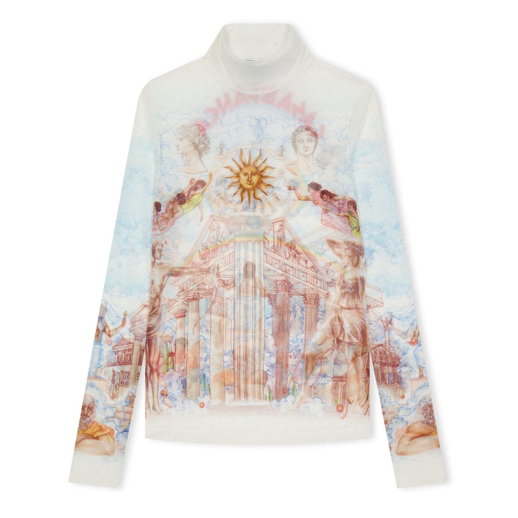 Le Temple Du Savoir Printed Mesh Top