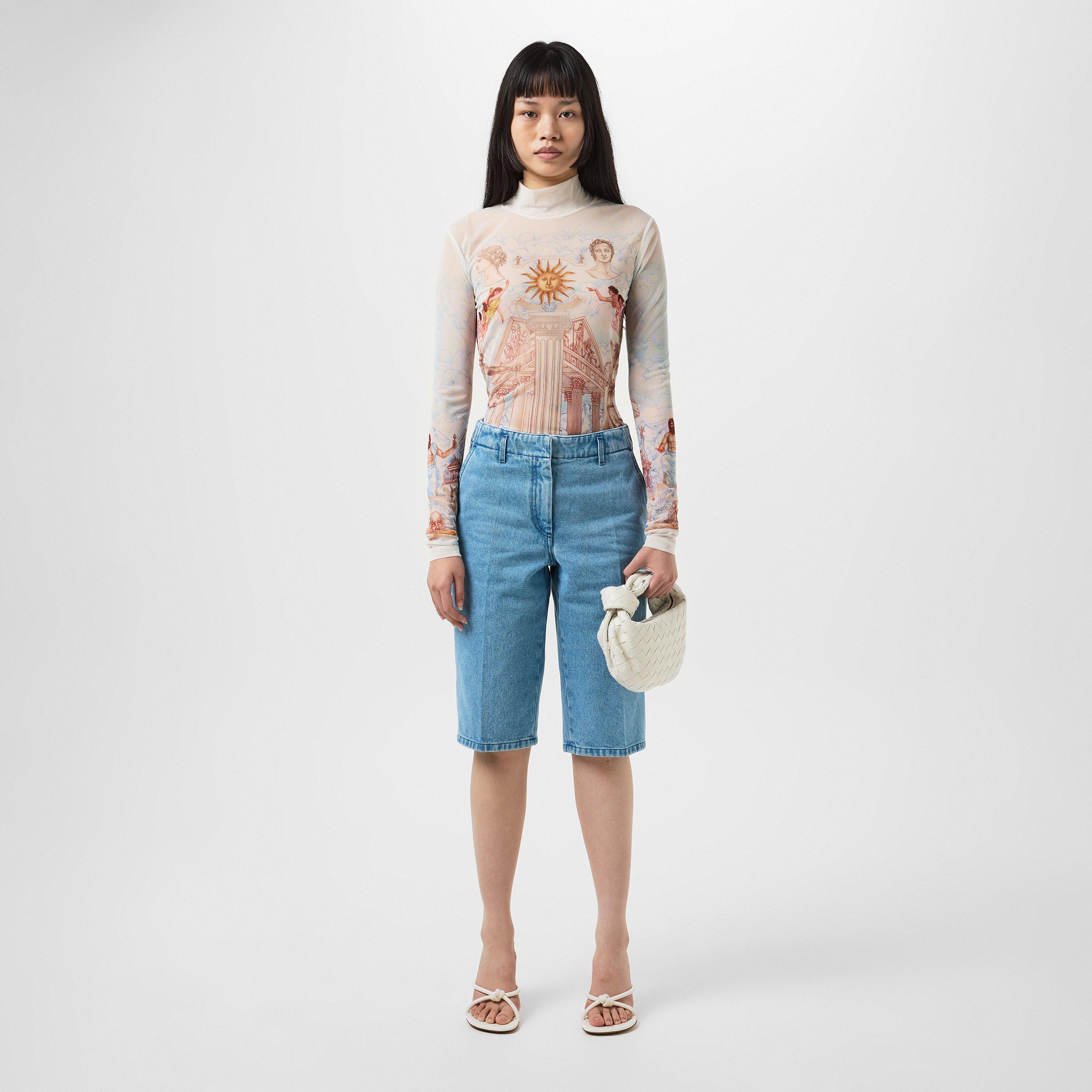 Le Temple Du Savoir Printed Mesh Top
