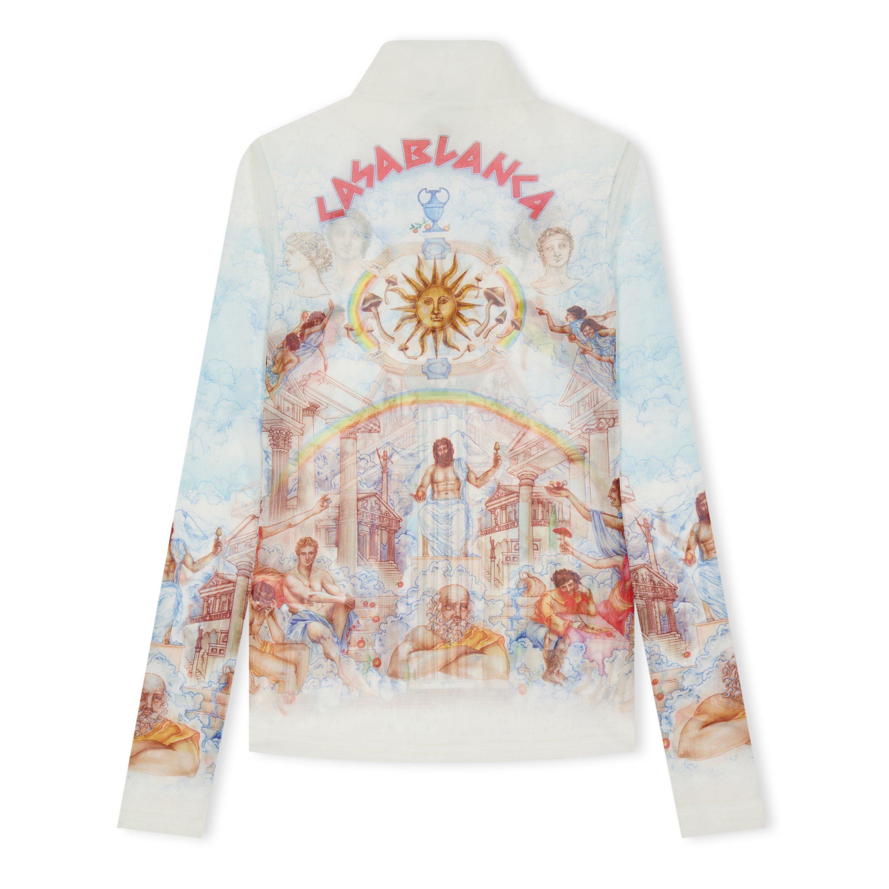 Le Temple Du Savoir Printed Mesh Top