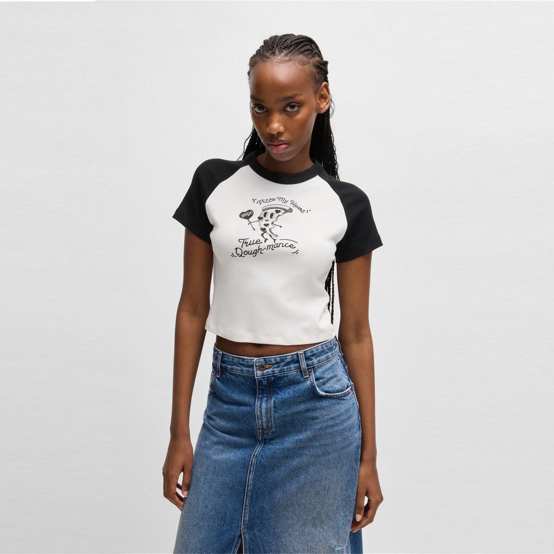 Deer Print Baby Tee Womens