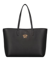 Leather Tote Bag with Snap Closure