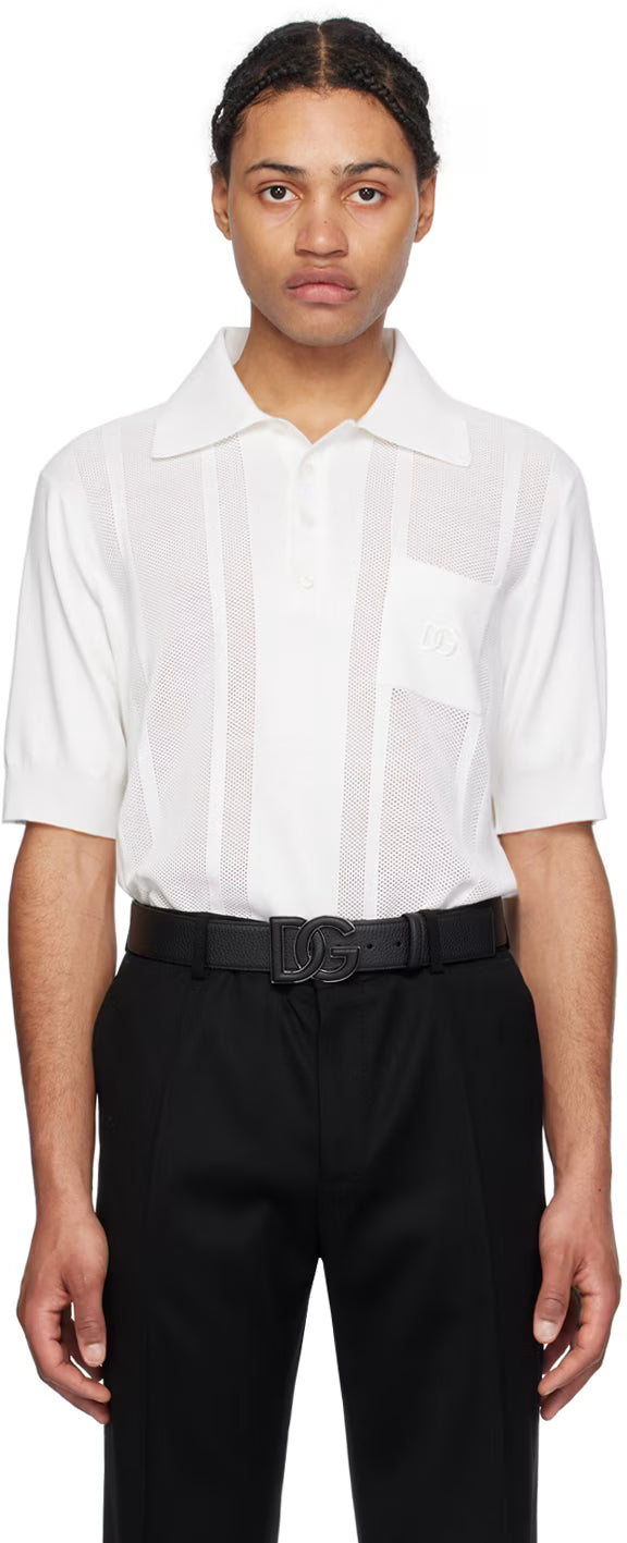Dolce&Gabbana White Embroidered Polo