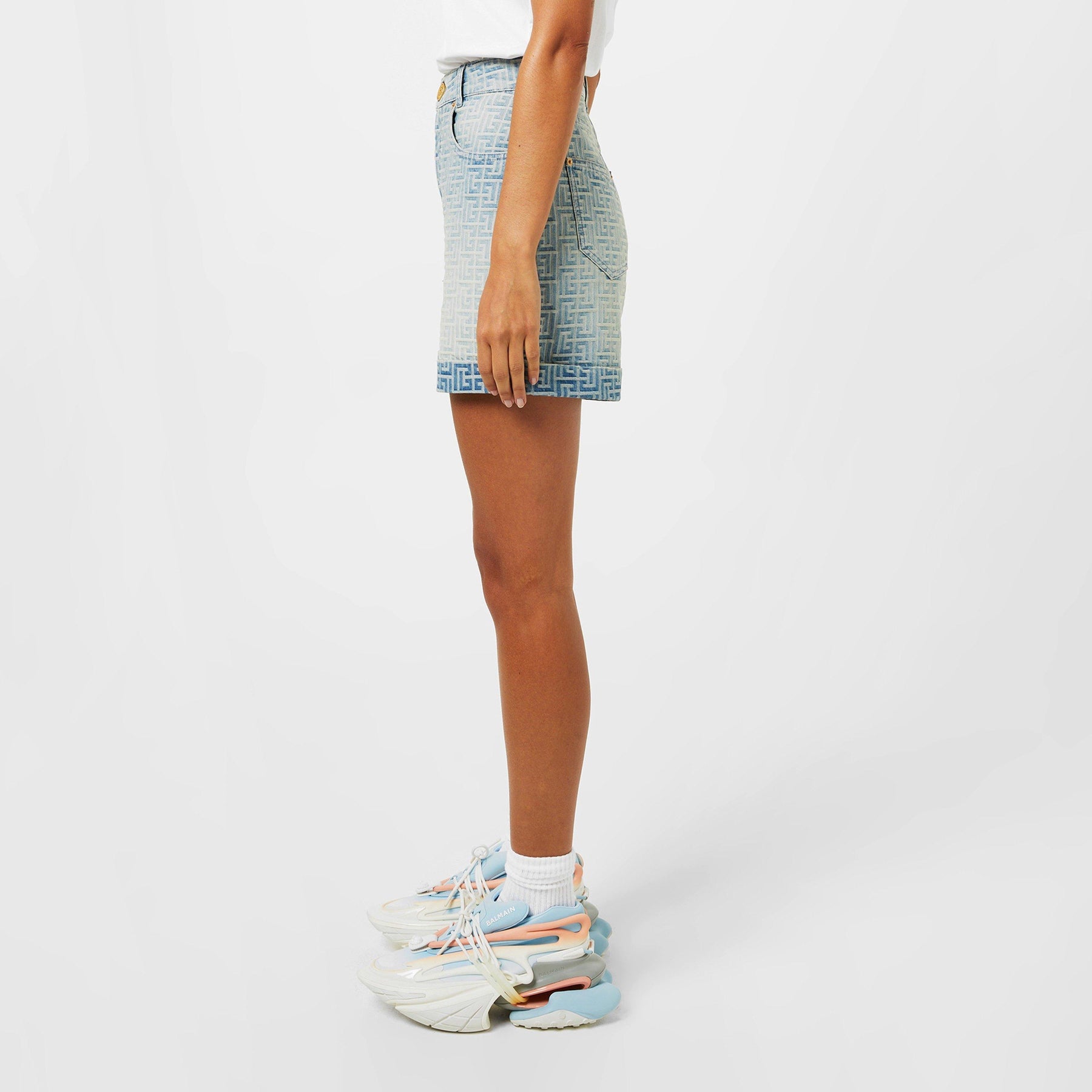 Monogram Denim Shorts