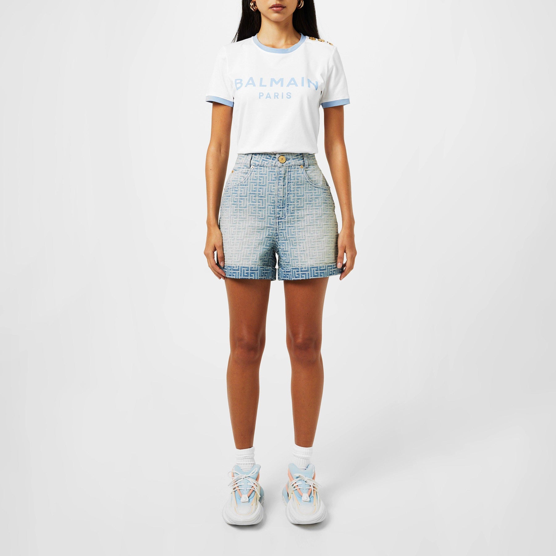 Monogram Denim Shorts