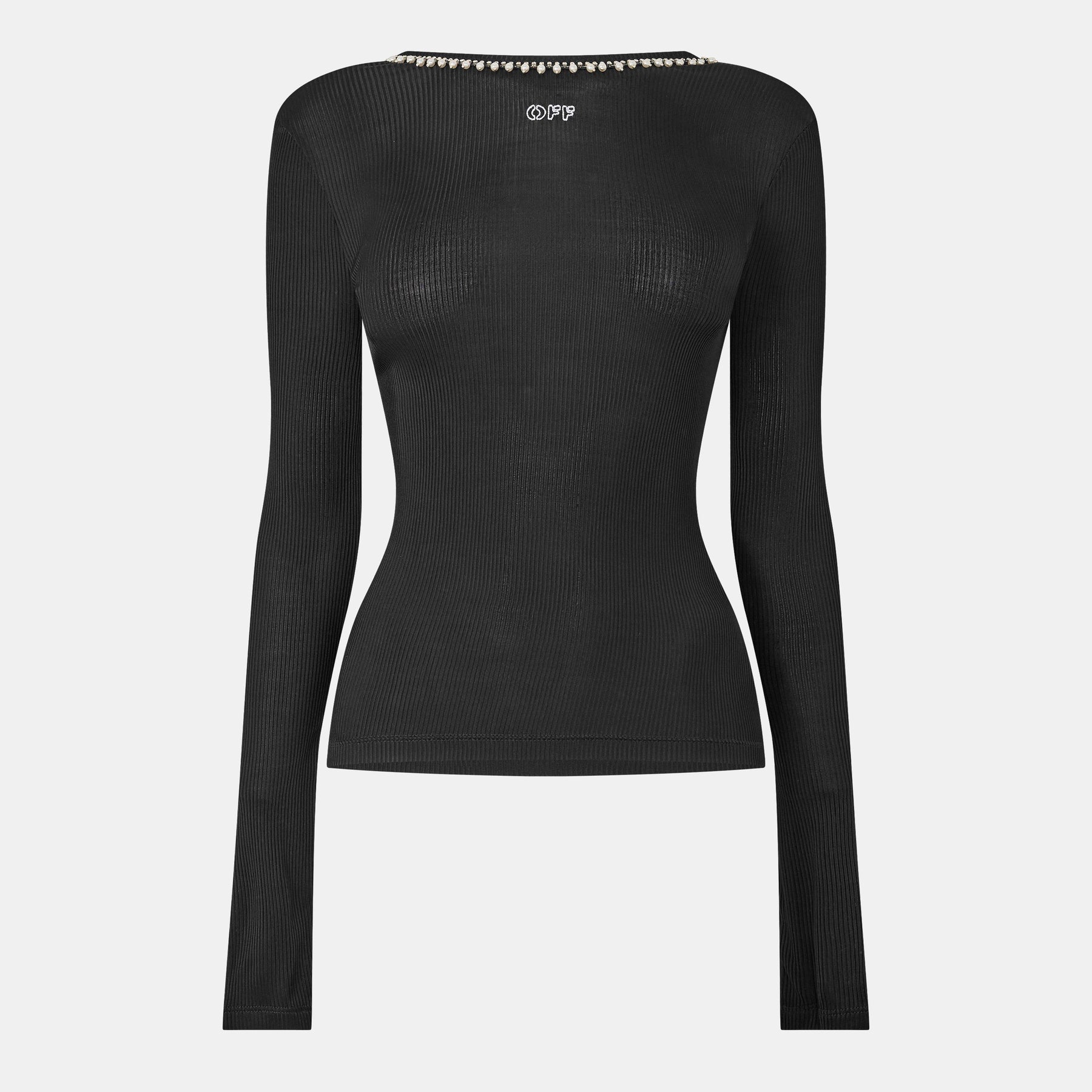 Off Ribbed LS Top Ld99