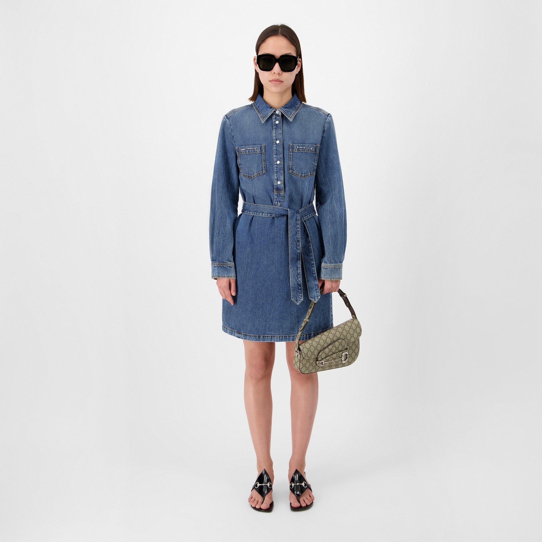 Organic Denim Horsebit Dress