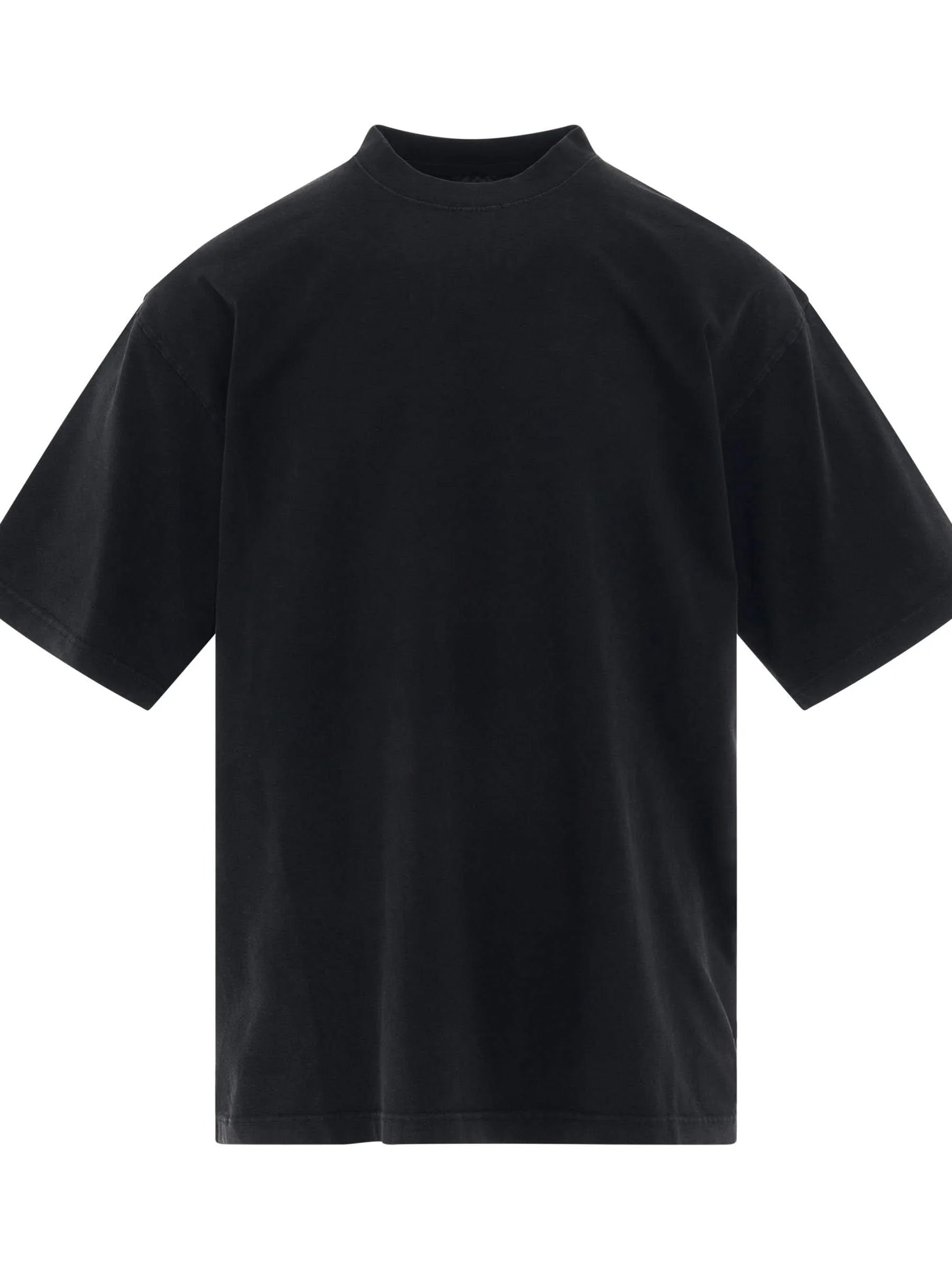 Back Logo Strass Oversized T-Shirt in Black/Silver