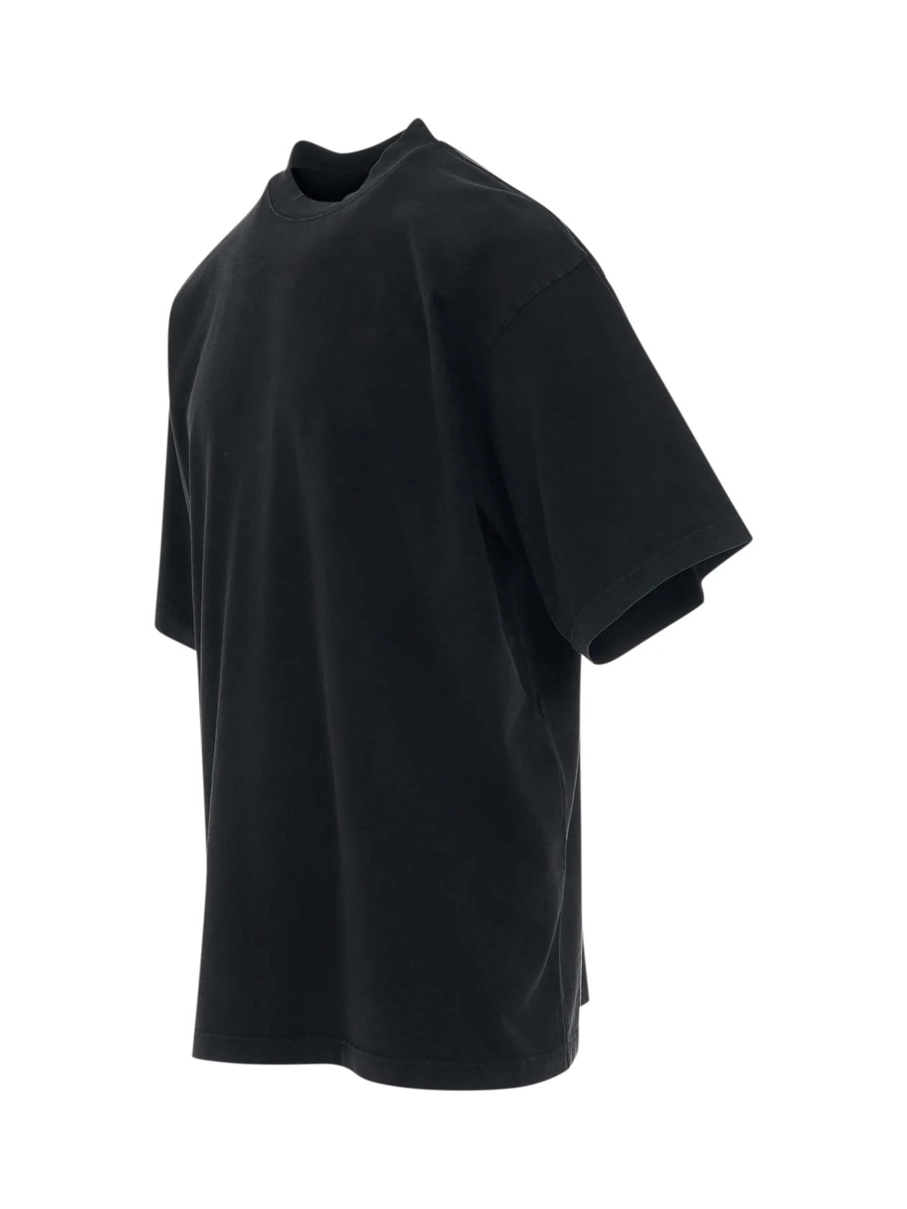 Back Logo Strass Oversized T-Shirt in Black/Silver
