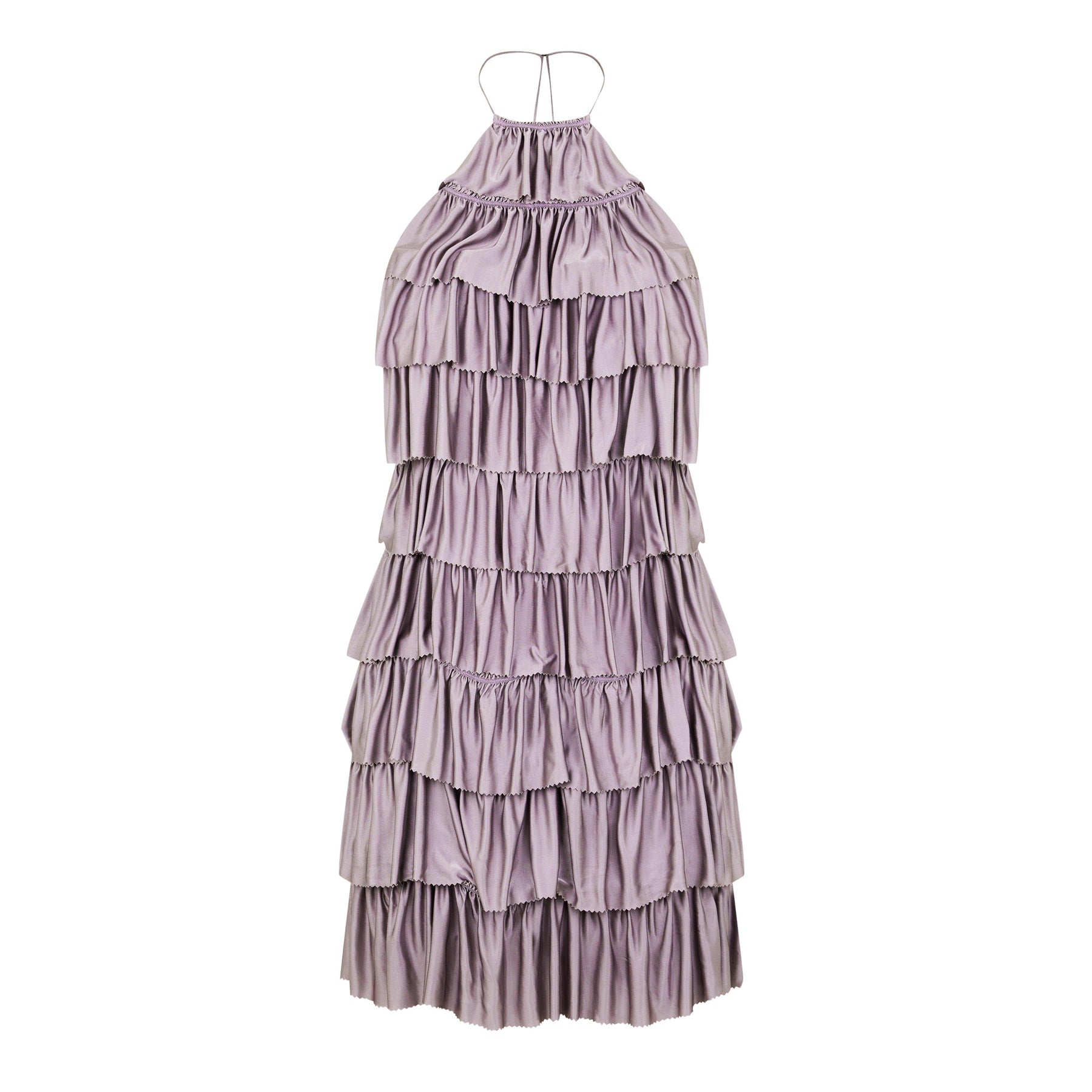 Ruffled Halter Mini Dress