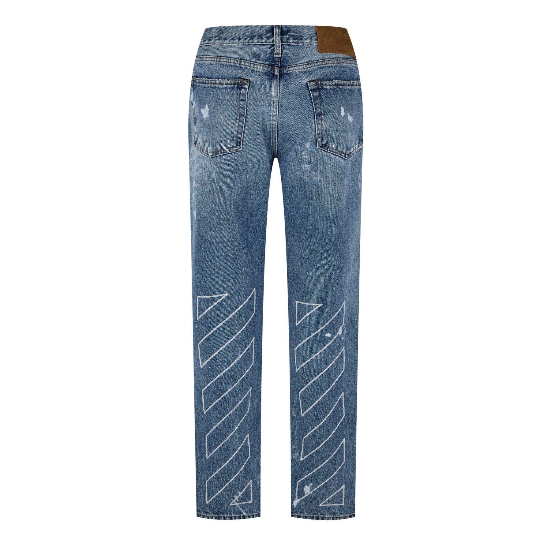 Distressed Diag Jeans
