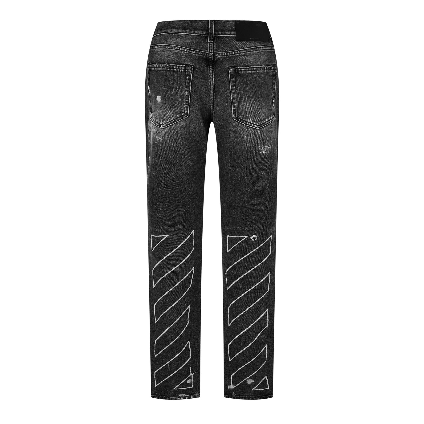 Distressed Diag Jeans