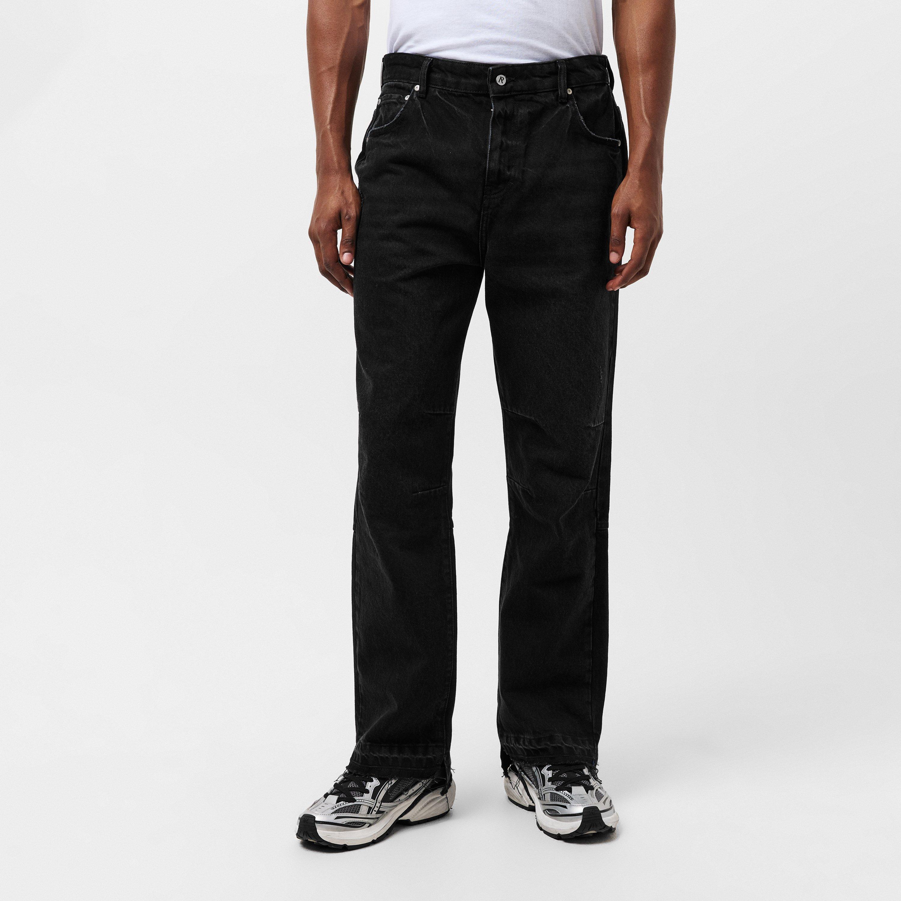 Hem Denim Straight Leg Jeans