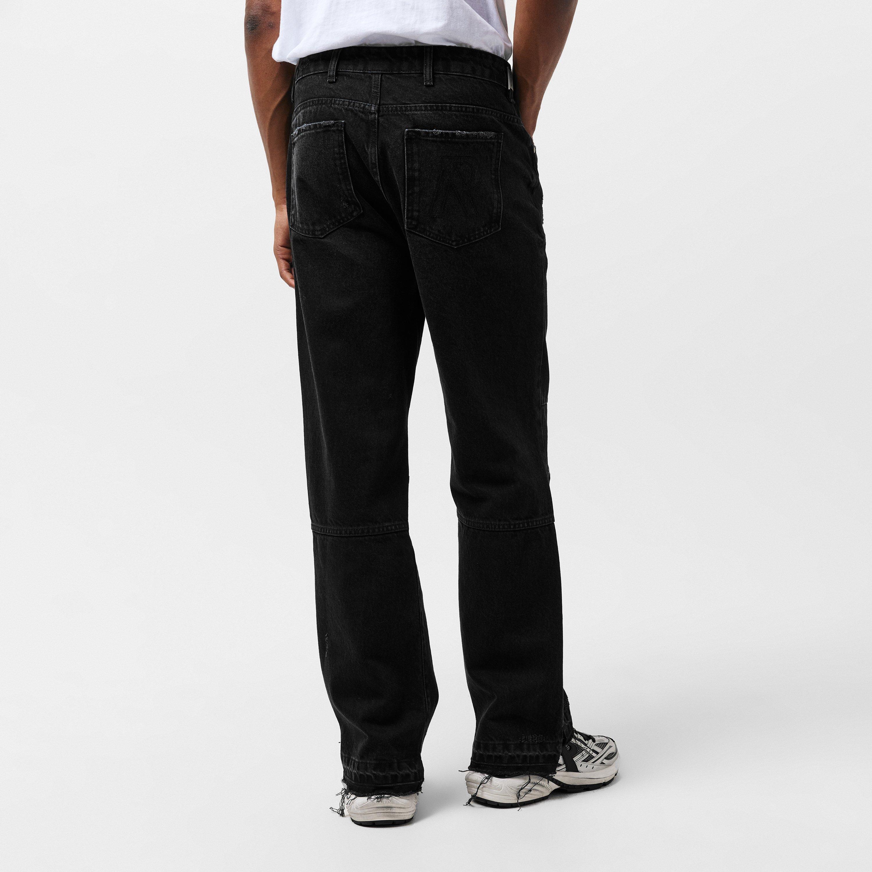Hem Denim Straight Leg Jeans