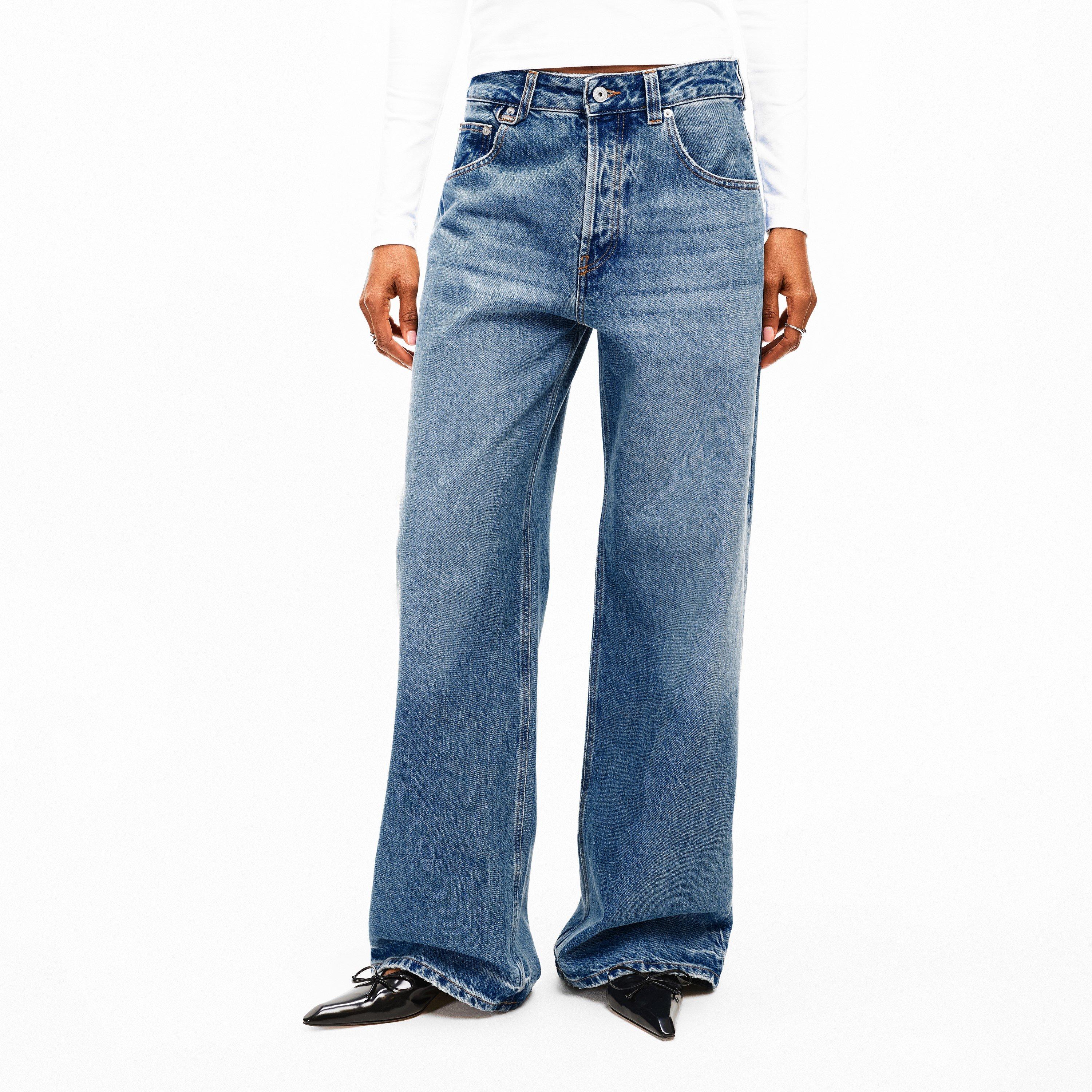 Jacquard Straight Leg Jeans