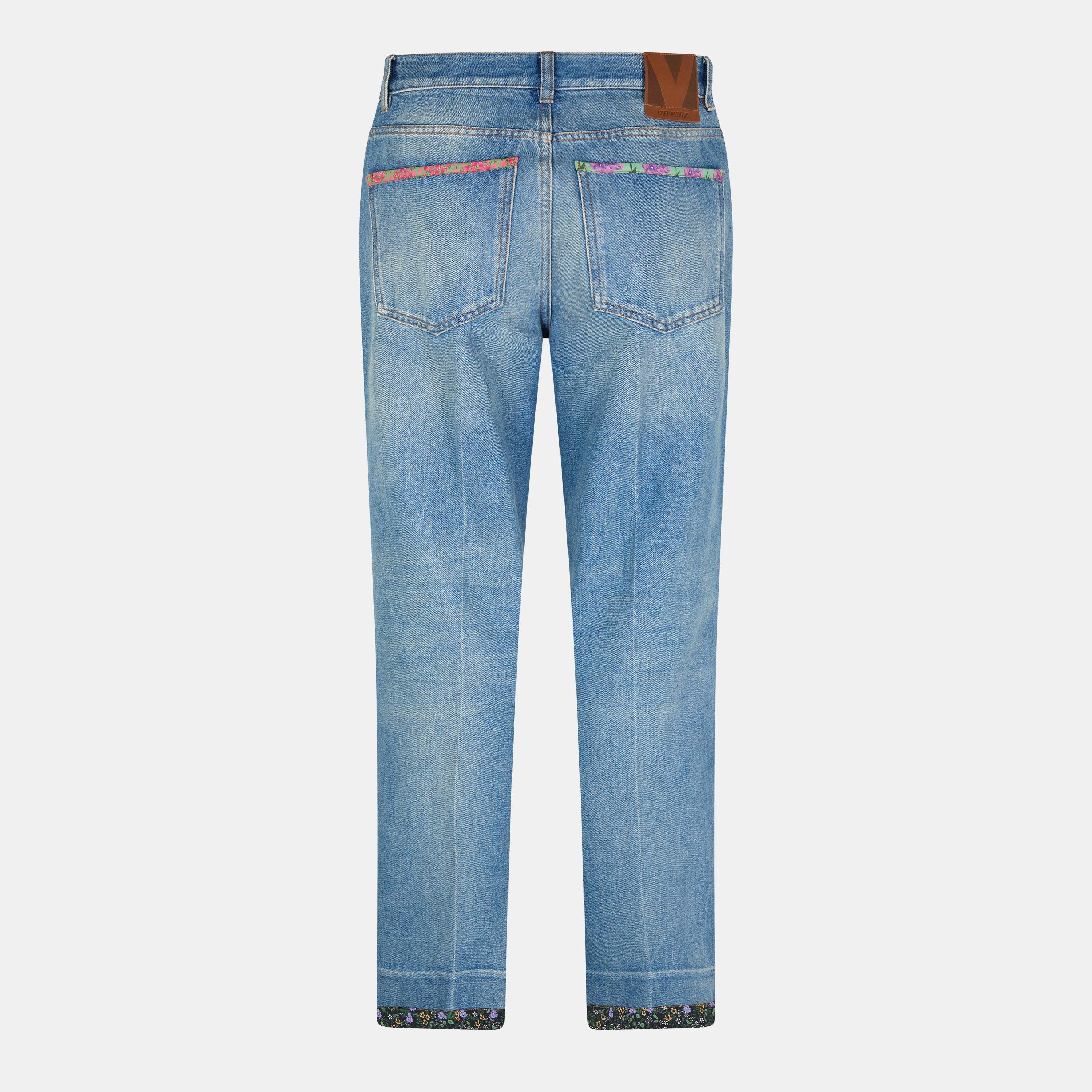 Solid Straight Leg Jeans