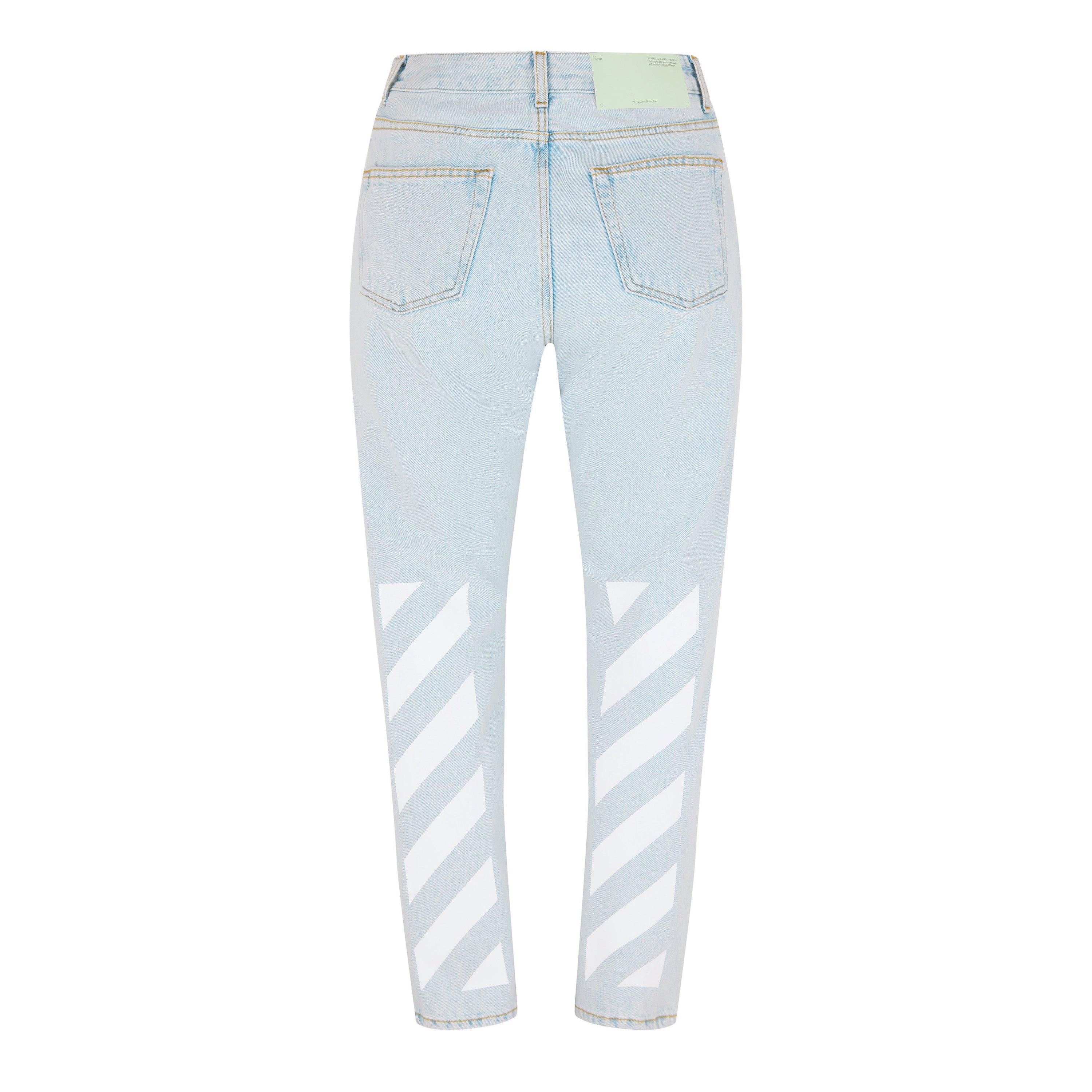 Cropped Logo Cotton Straight Leg Jeans