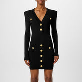 Knitted Gold Button Dress
