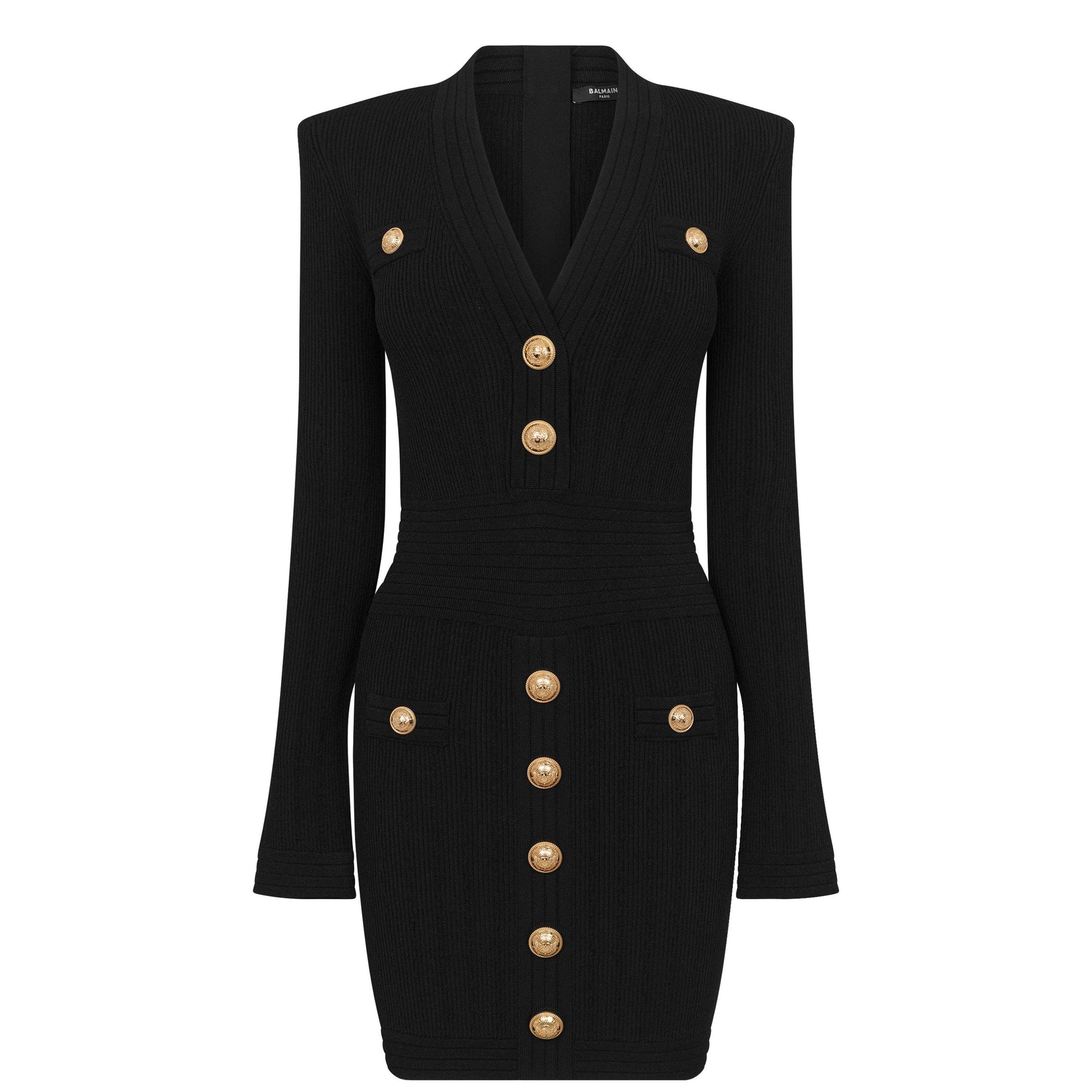 Knitted Gold Button Dress