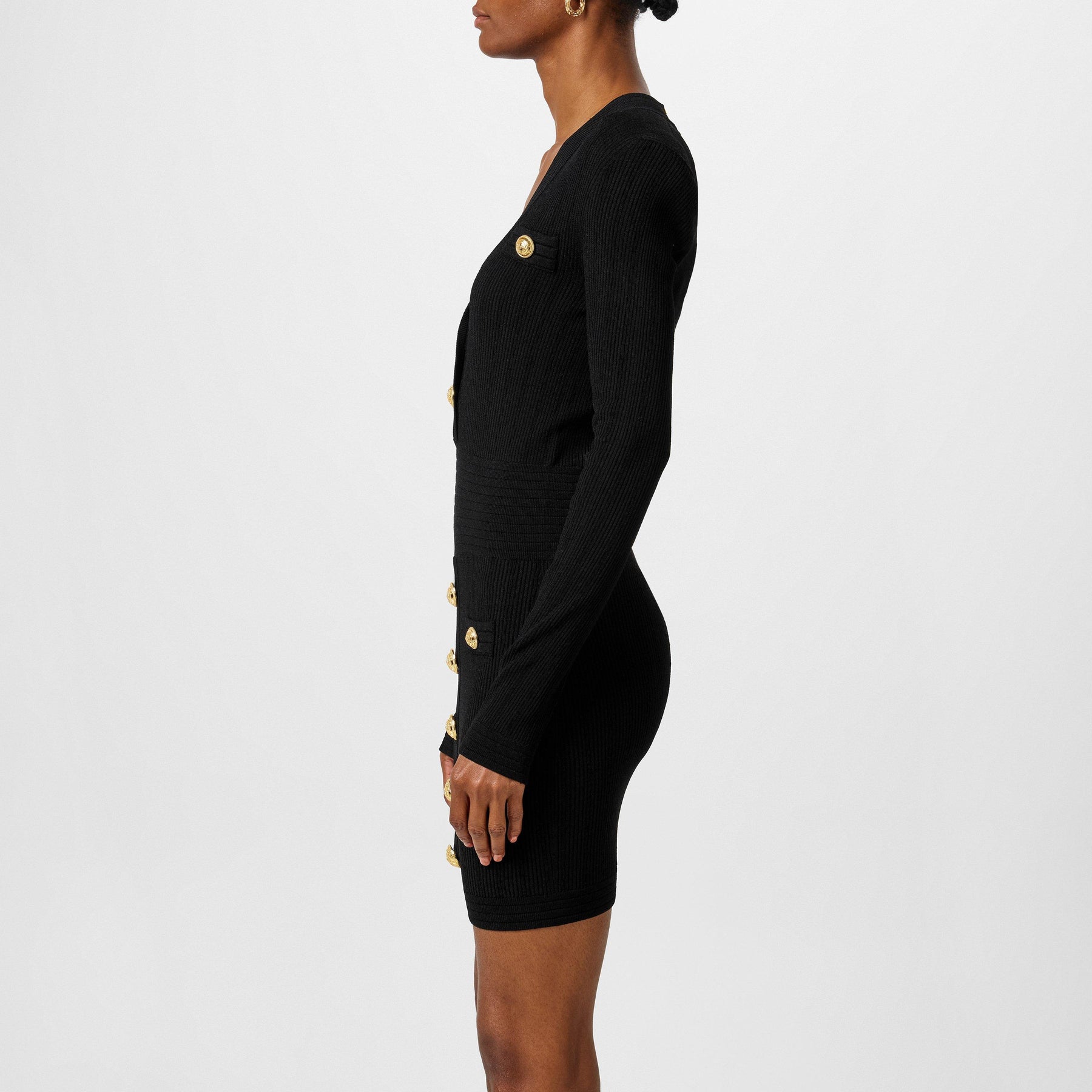 Knitted Gold Button Dress