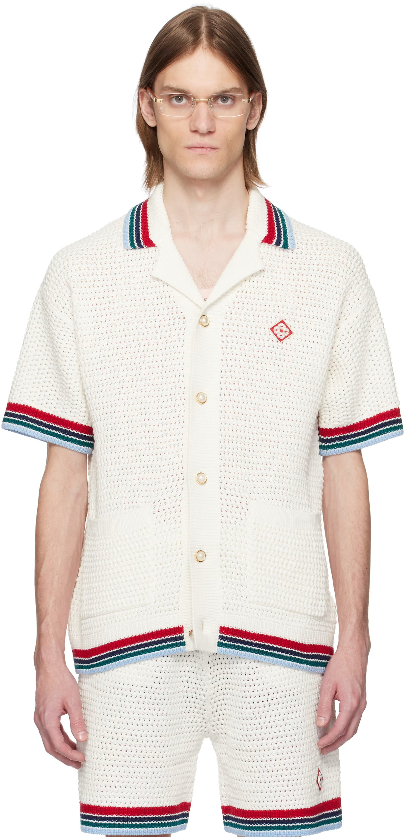 White Gothic Crochet Shirt