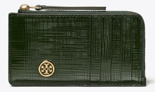 Tory Burch ROBINSON CROSSHATCHED ZIP CARD CASE - Wallets | Shop From The Mirage