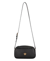 Leather Crossbody Bag with Metal Logo