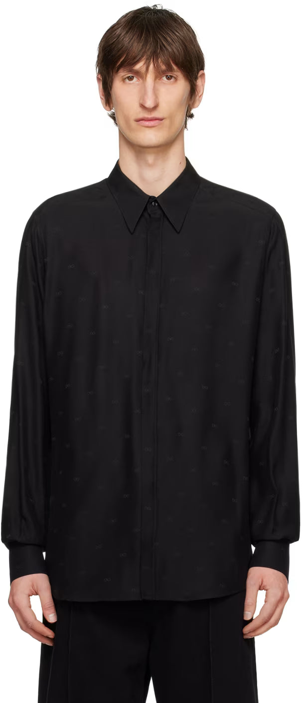 Dolce&Gabbana Black Martini-Fit Shirt