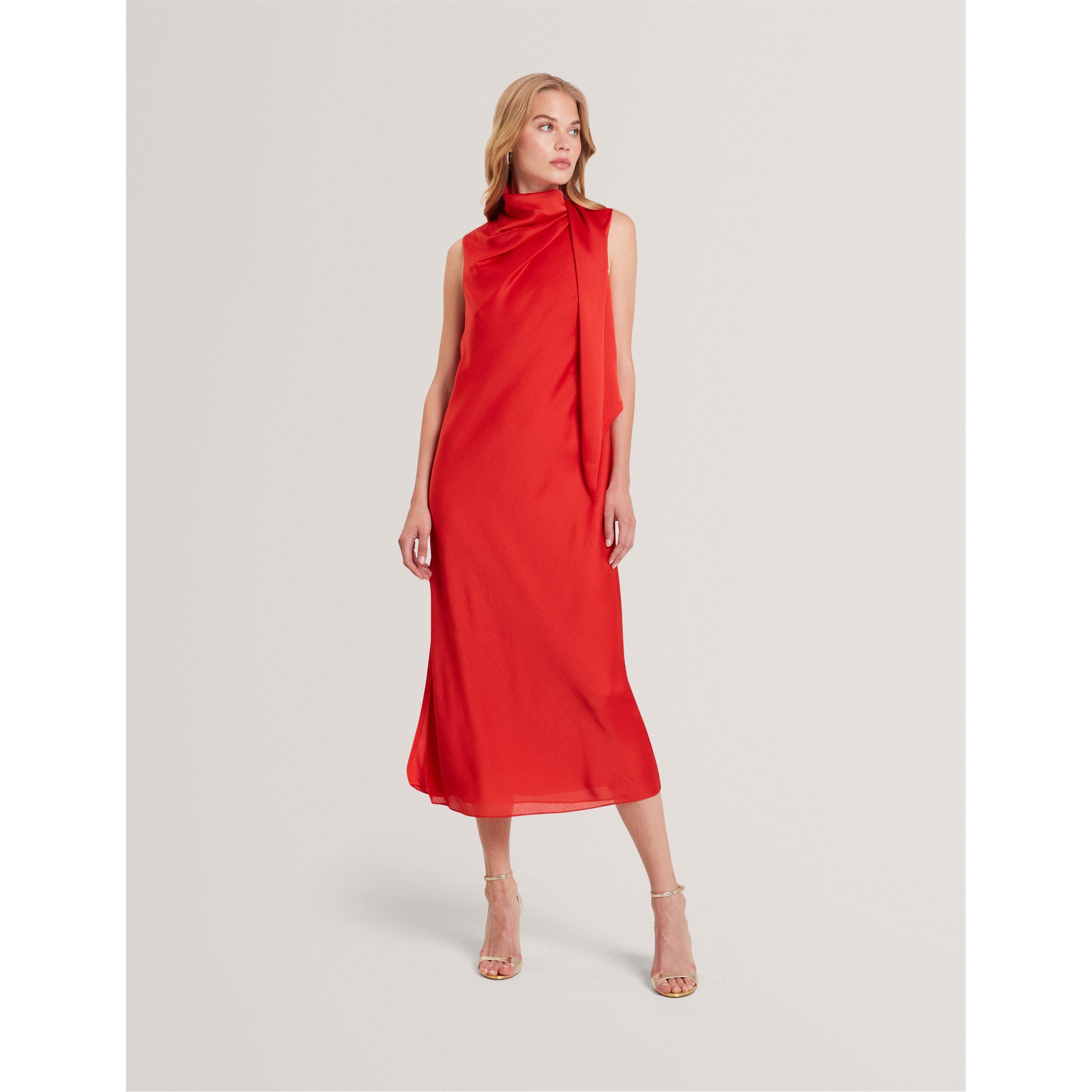 Tie Midi Slinky Dress