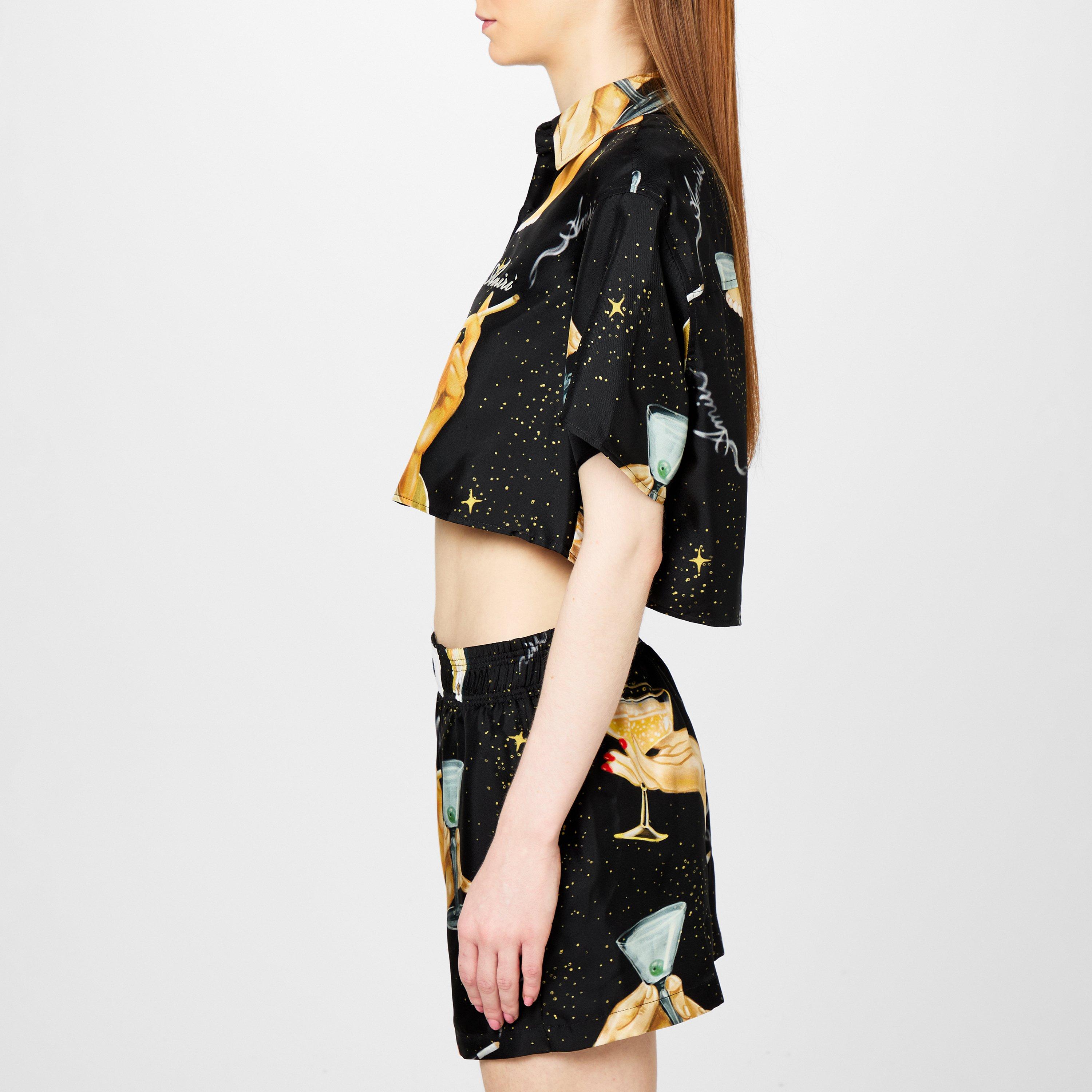 Champaign Print Silk Shirt