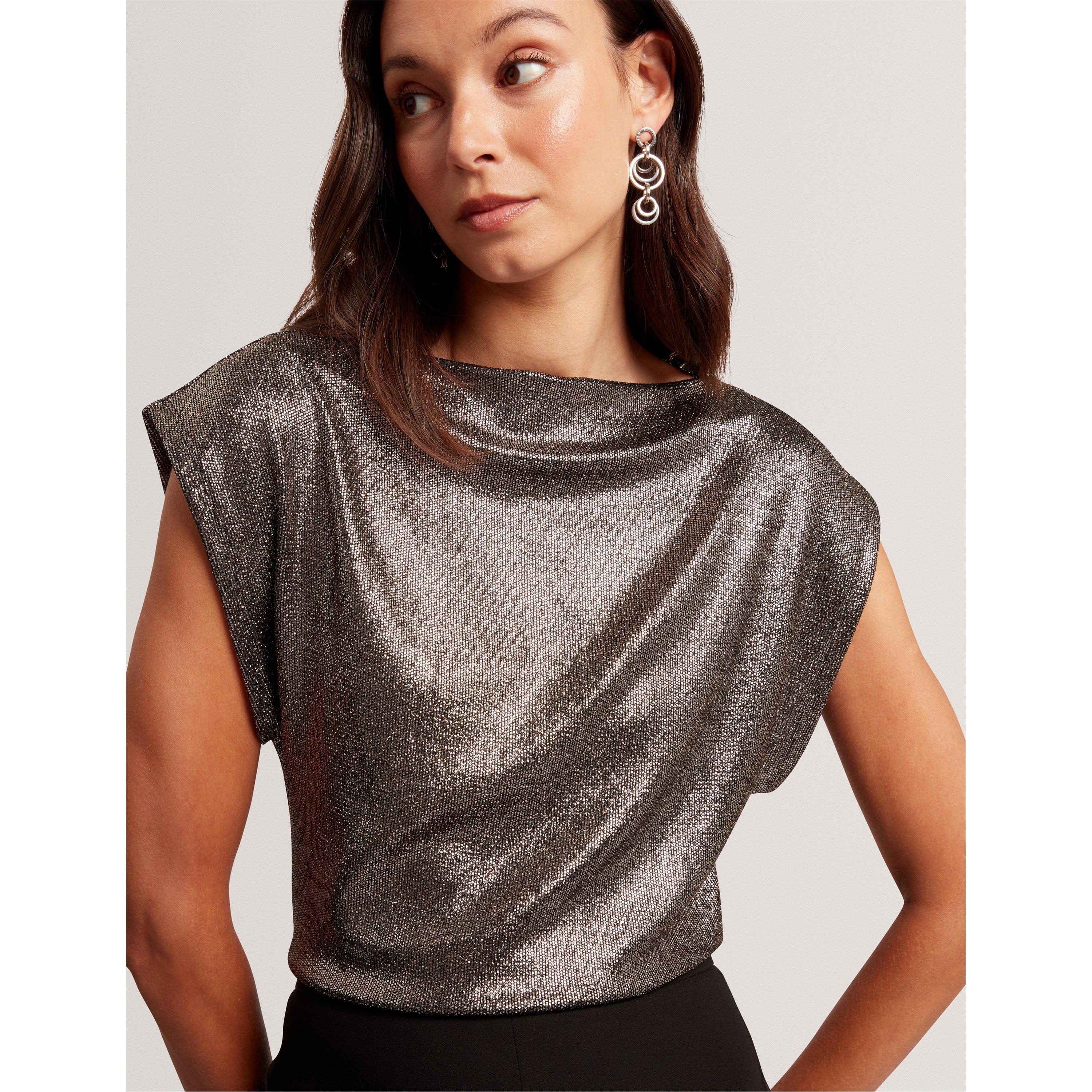 Metallic Short Sleeve Slim Fit T-Shirt