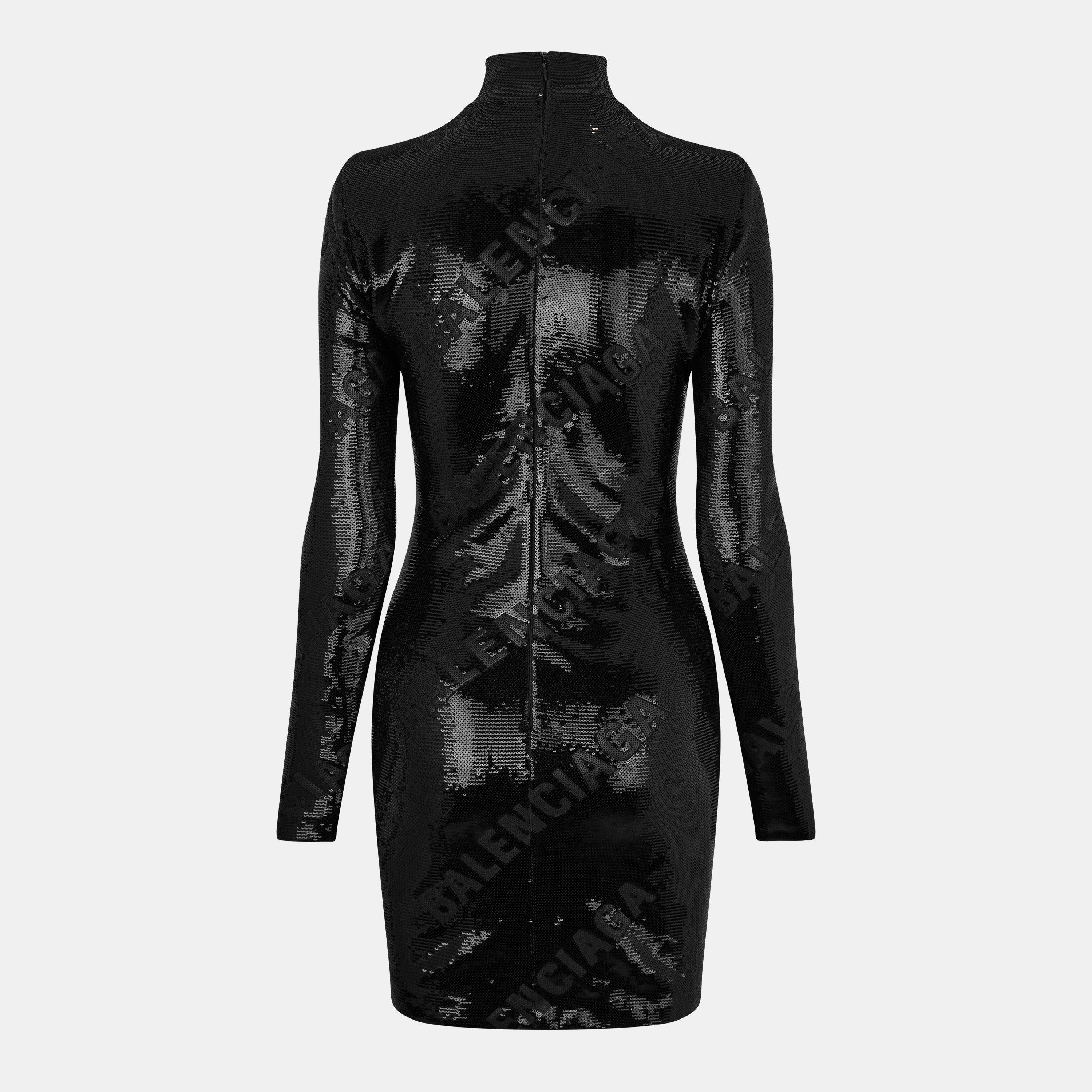Sequinned Logo Mini Dress