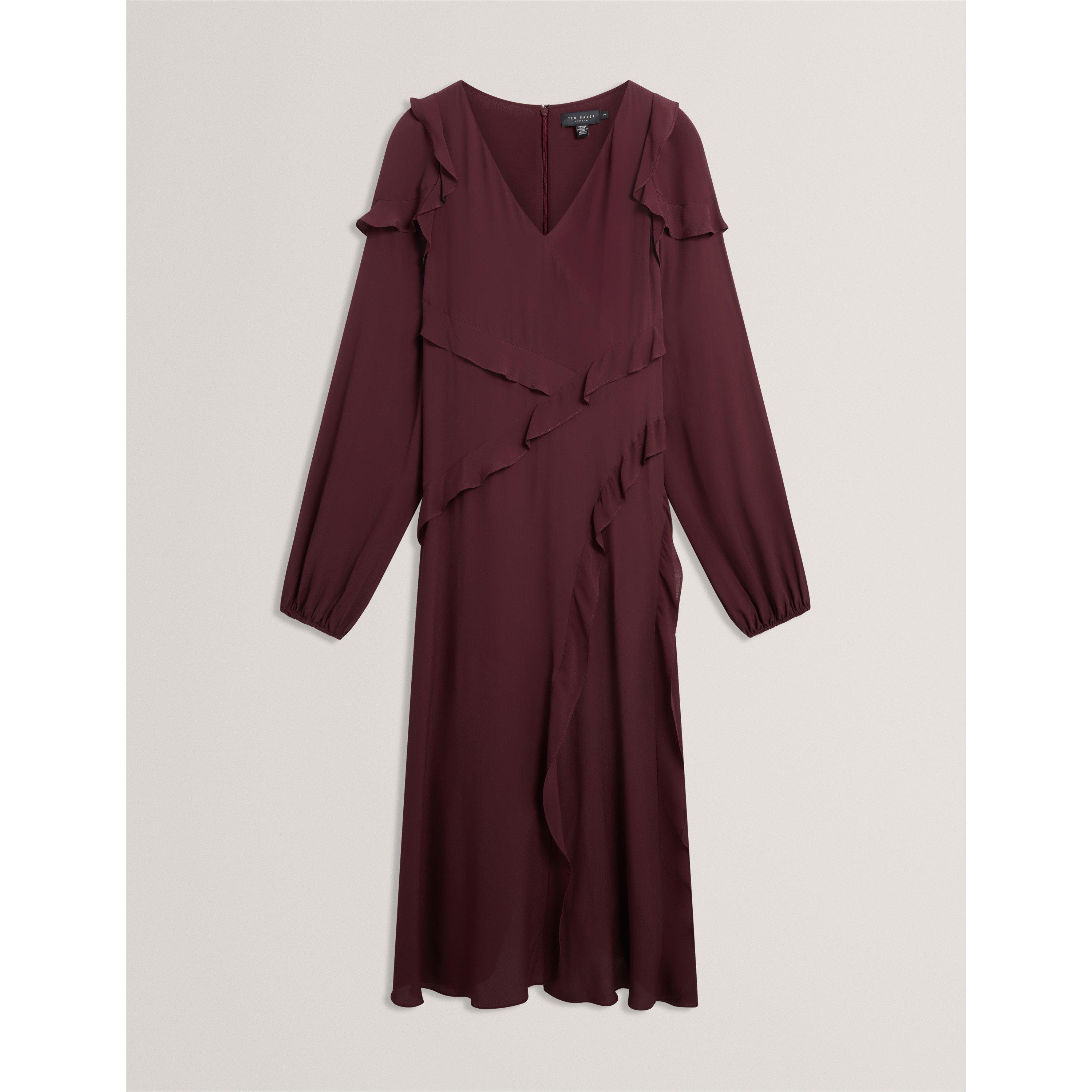 Long-Sleeve Midi Tea Dress