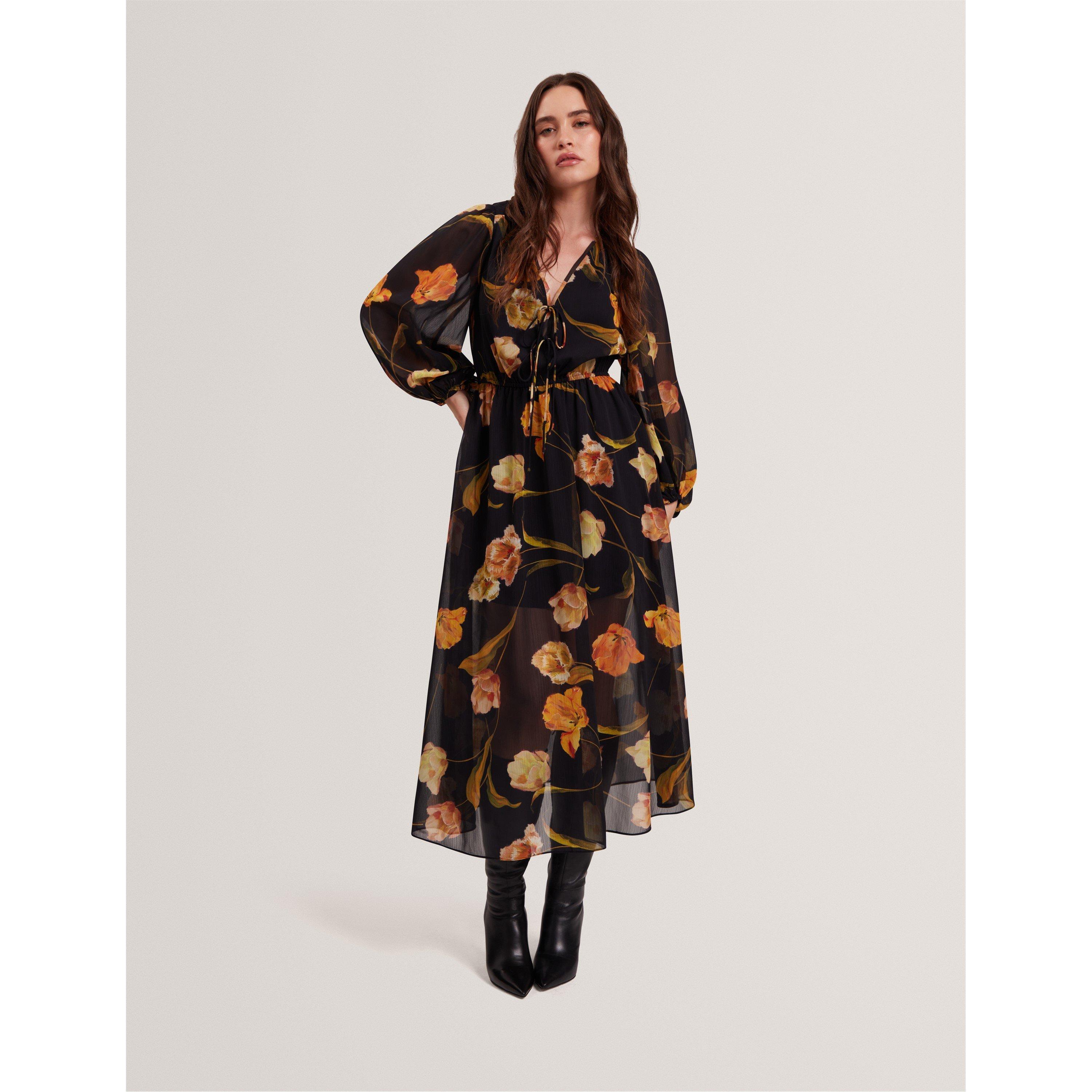 Plain Midi Tea Dress