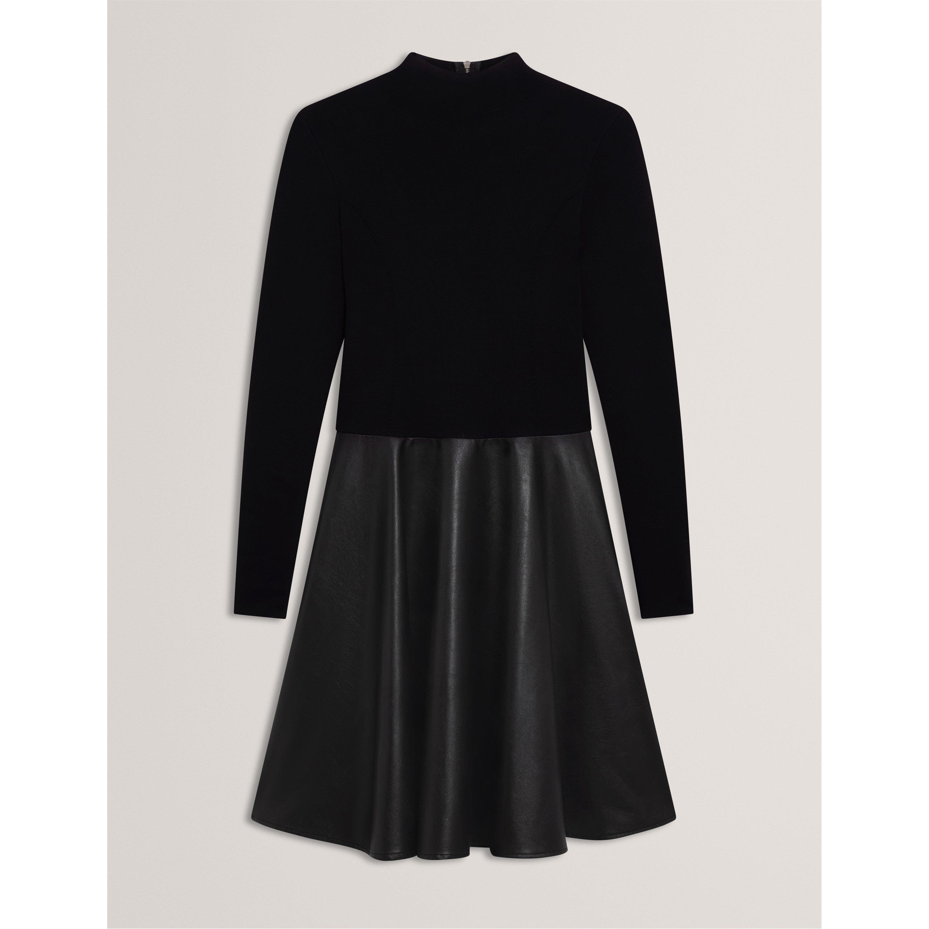 Faux Midi A-Line Dress